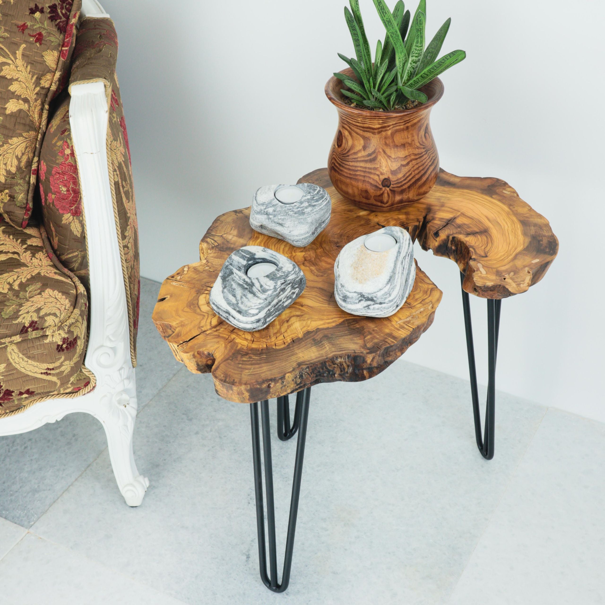 Doğal Taş Black Angel Tealight Mumluk