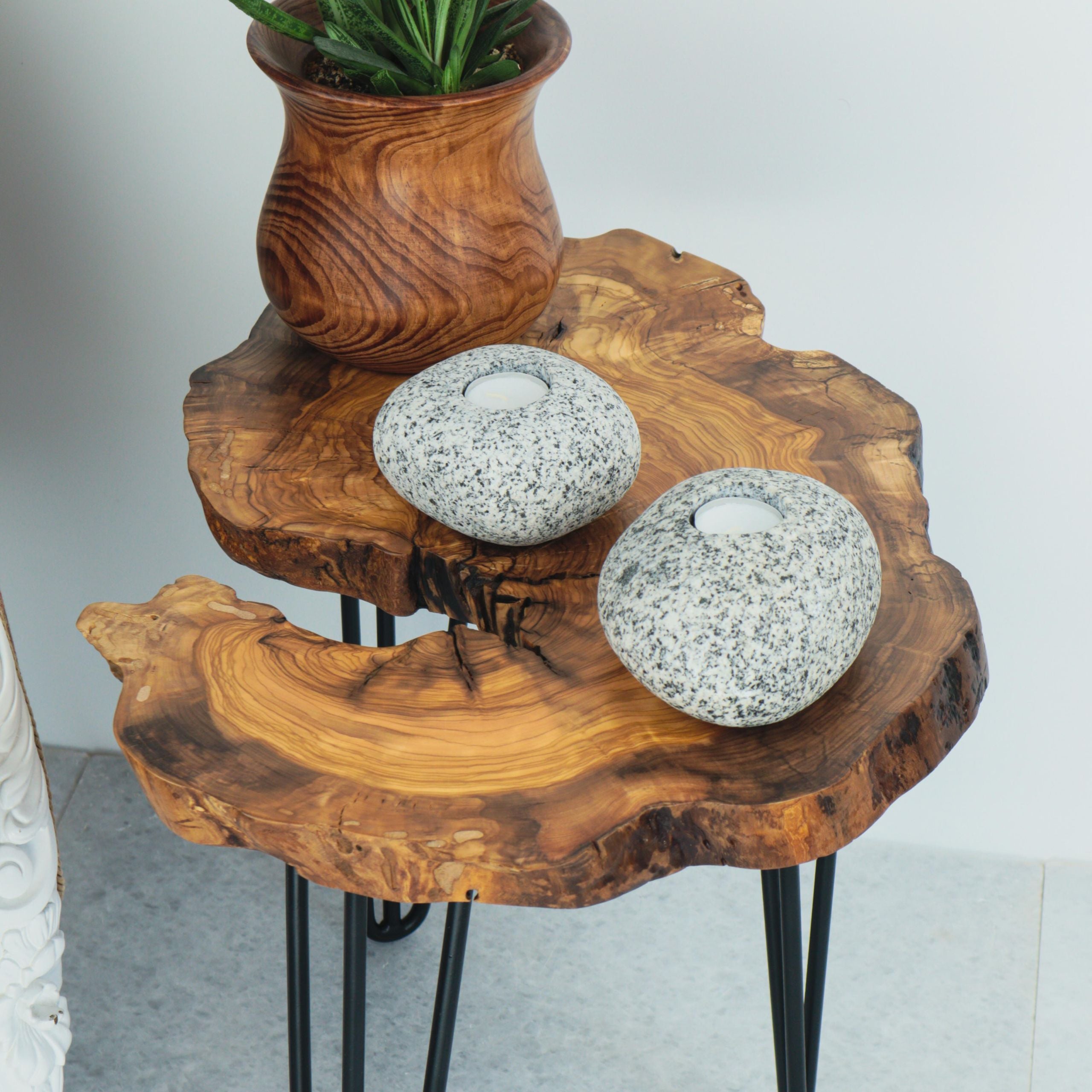 Doğal Taş Bergama Graniti Tealight Mumluk