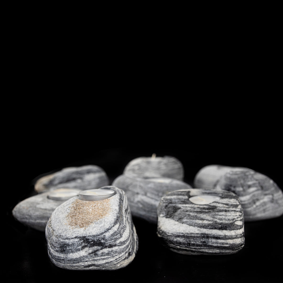 Doğal Taş Black Angel Tealight Mumluk