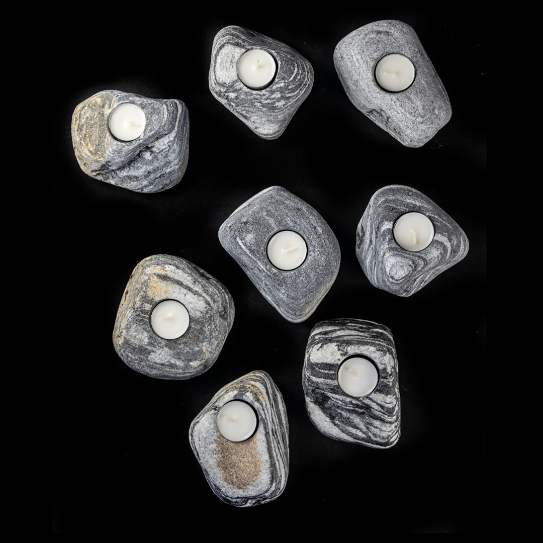 Doğal Taş Black Angel Tealight Mumluk