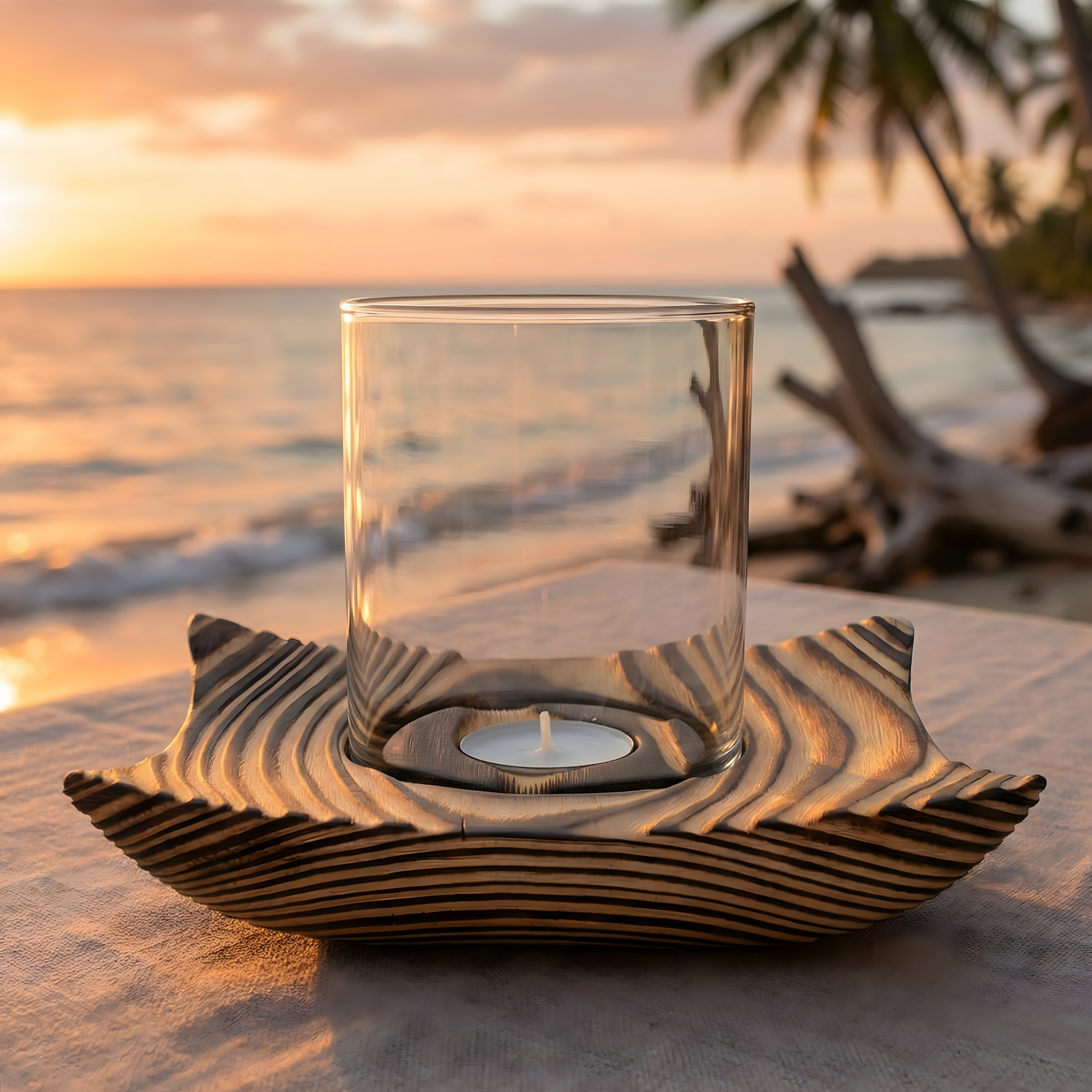 Doğal Renk Tealight Dış Mekan Mumluk