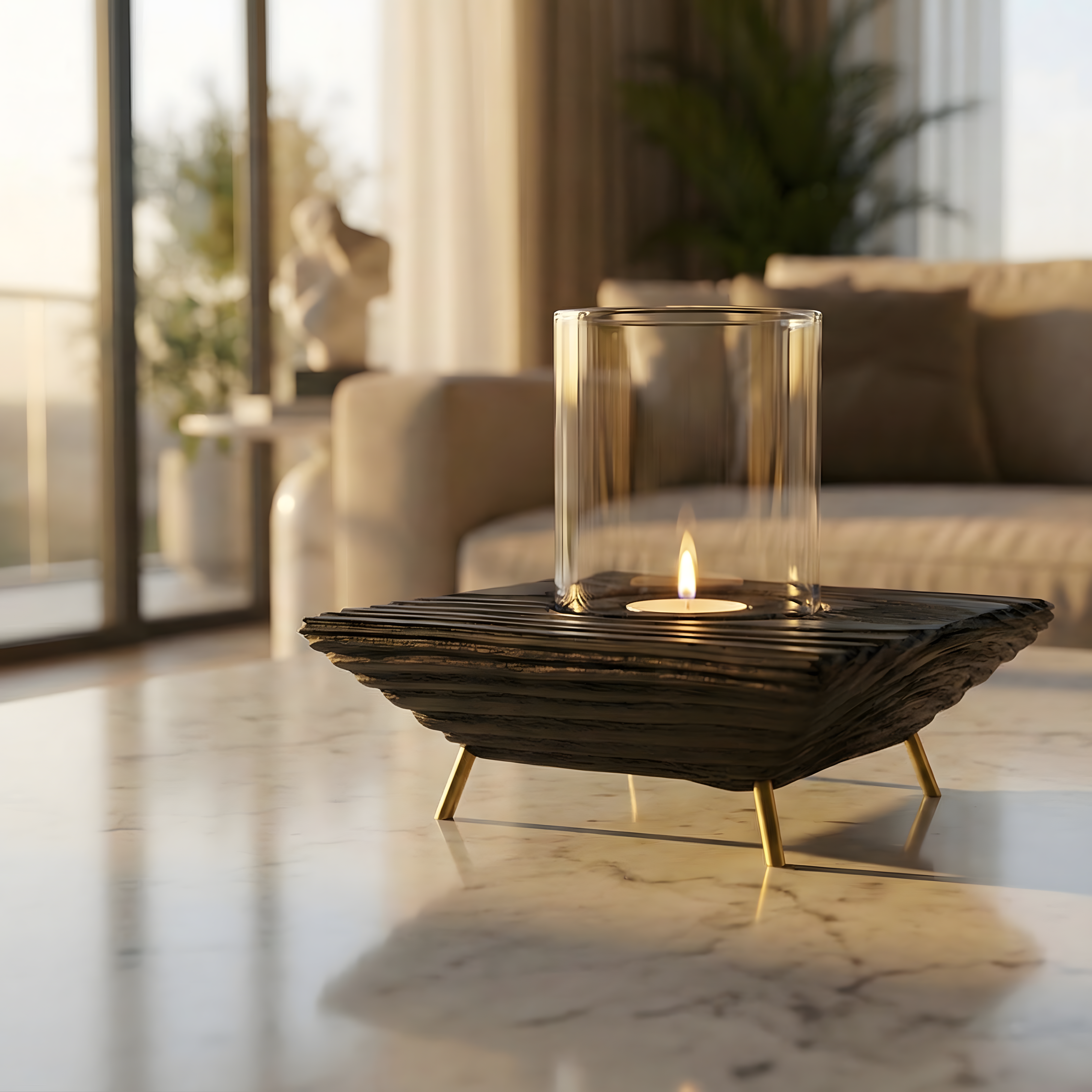 Siyah Tealight Mumluk