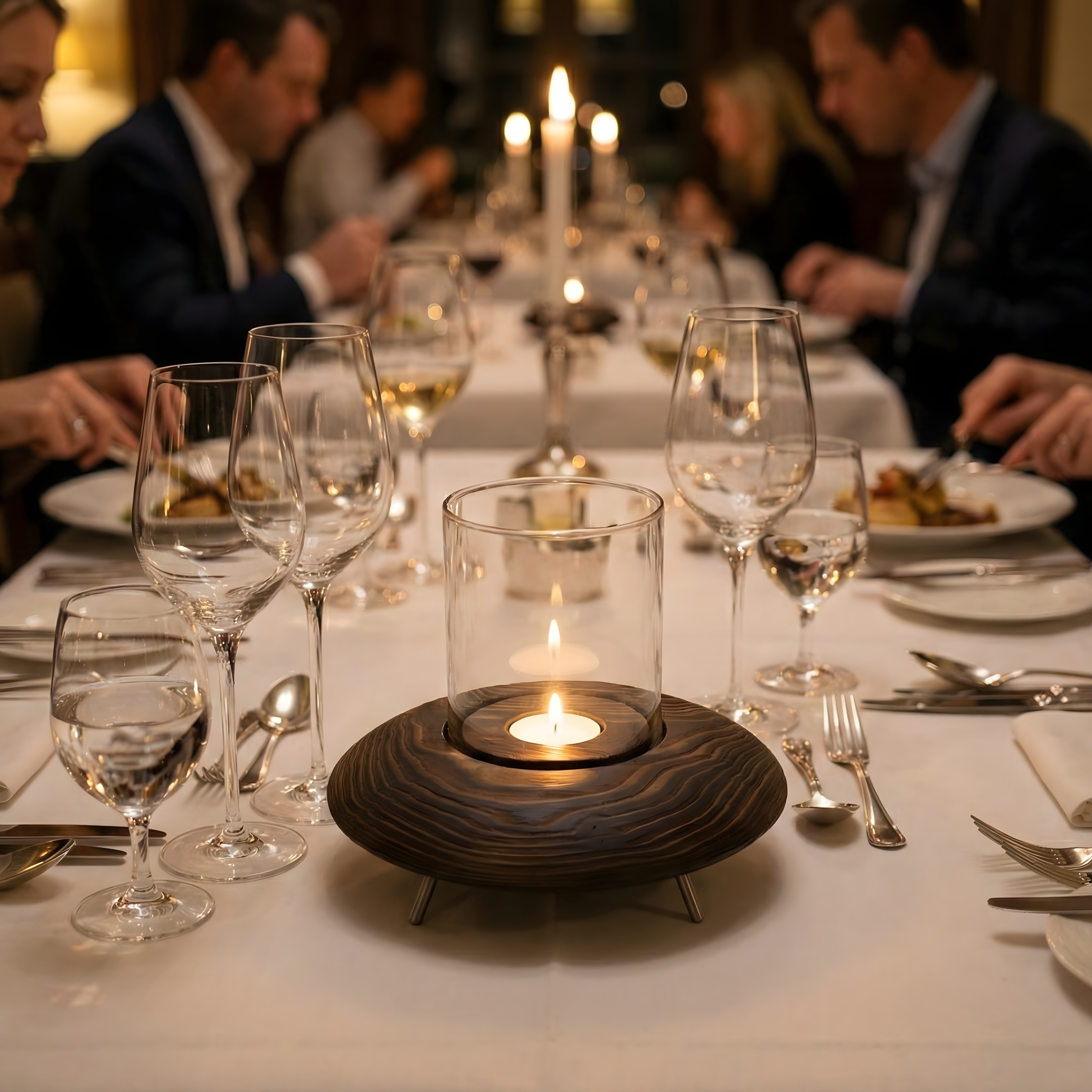 Fanuslu Ceviz Rengi Tealight Mumluk