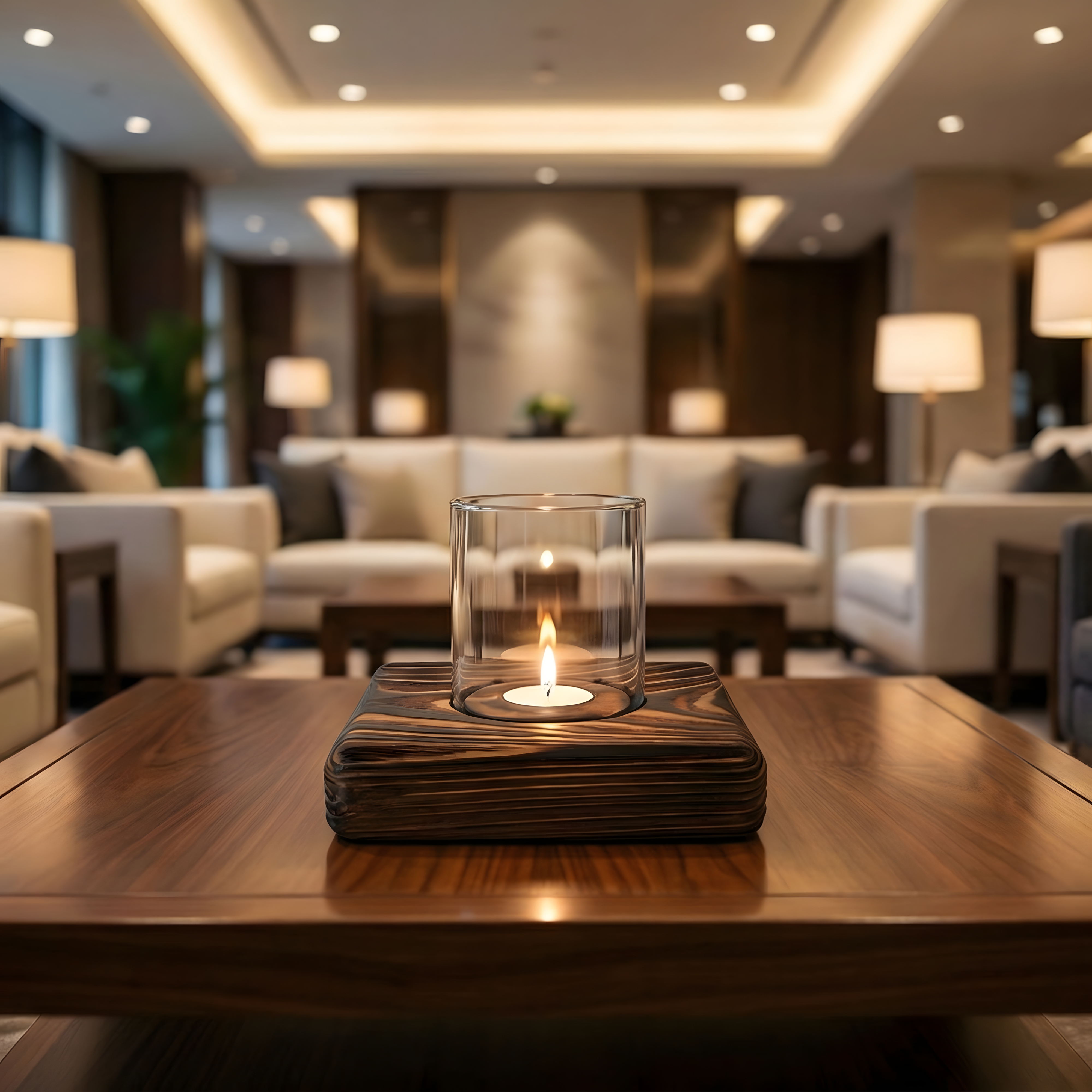 Ceviz Rengi Tealight Mumluk