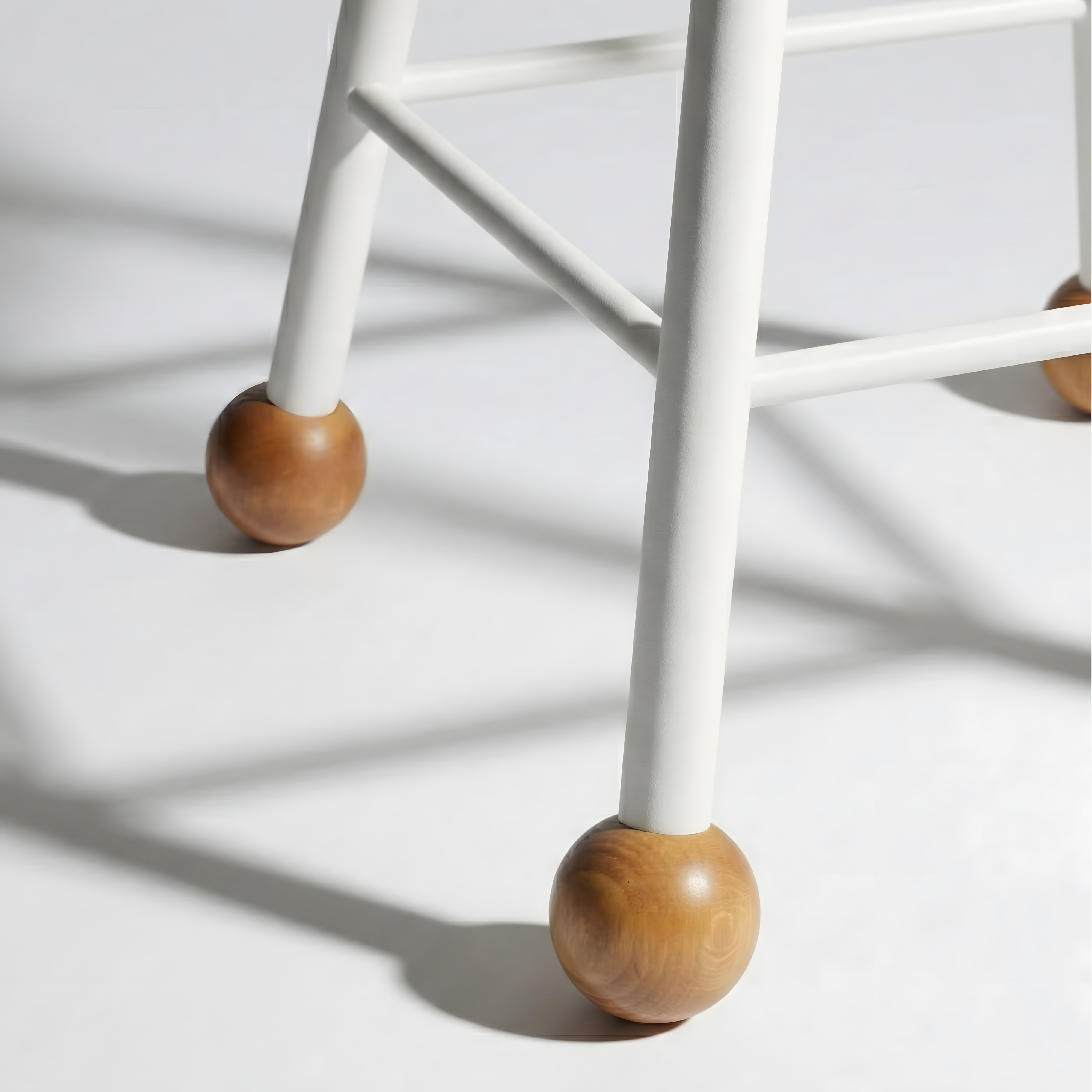 Tabure Deri Döşemeli Kahverengi Metal Ayaklı – 47cm