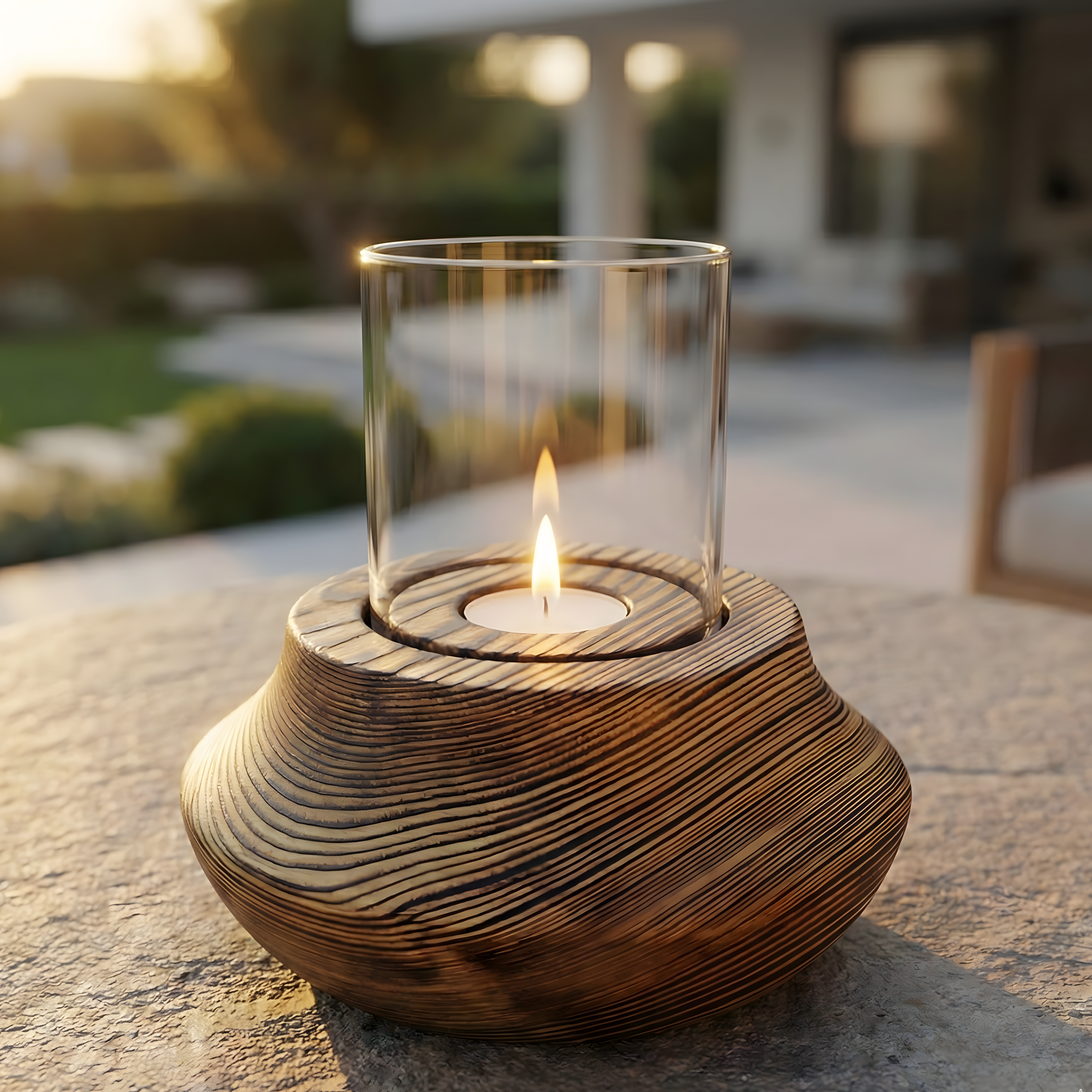 Doğal Renk Tealıght Dış Mekan Mumluk