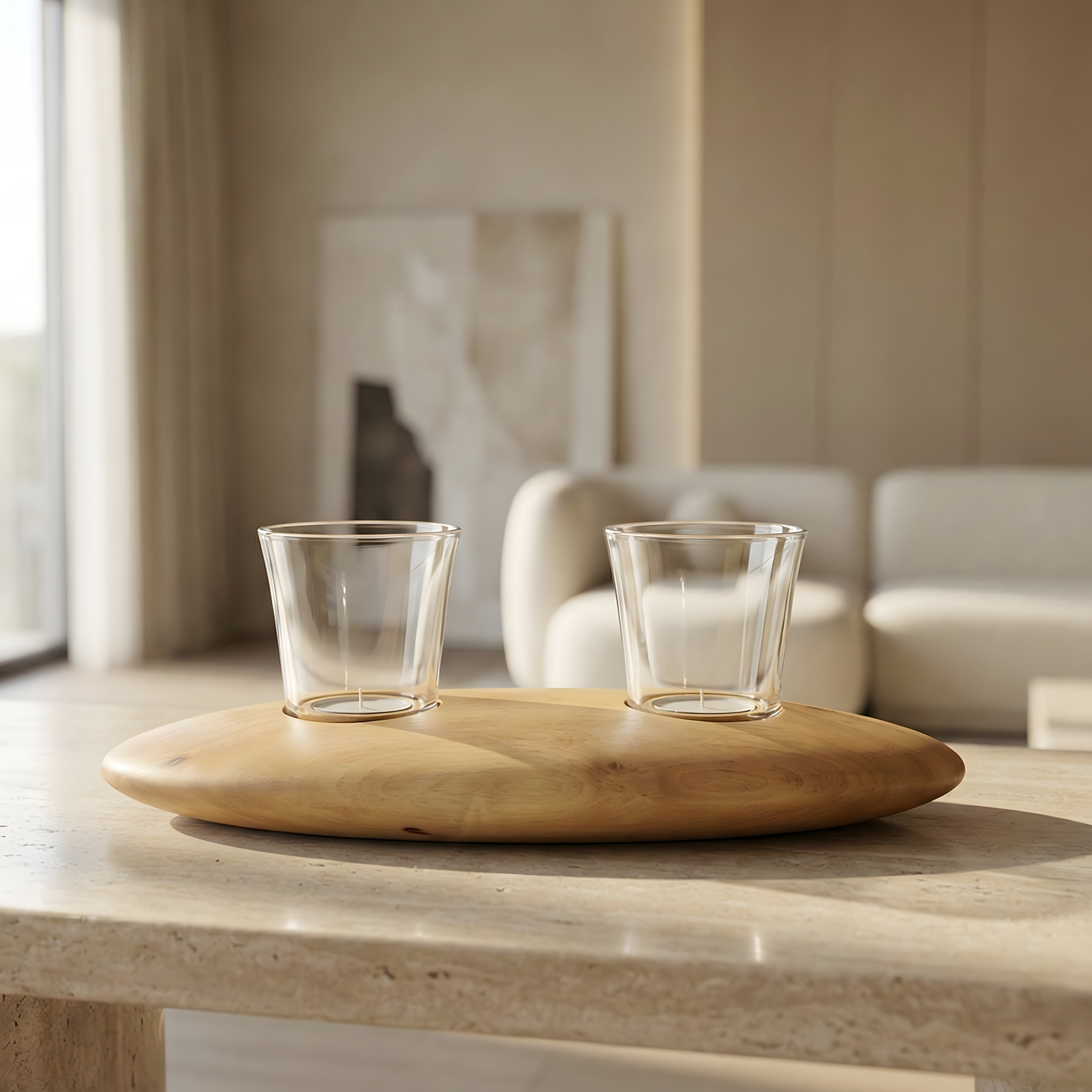 Ceviz Ağacı Tealight Dış Mekan Mumluk