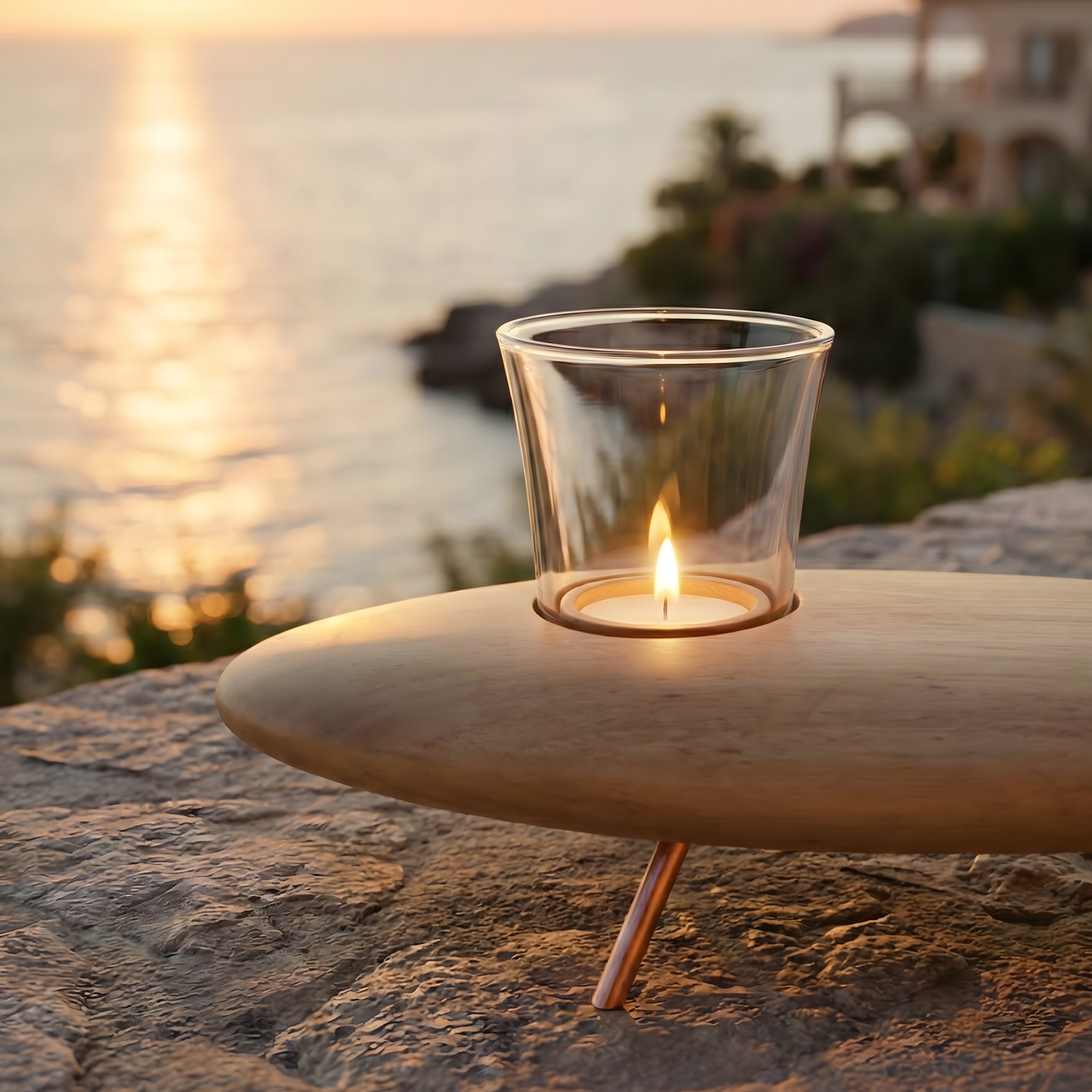 Ceviz Ağacı Badem Tealight Dış Mekan Mumluk