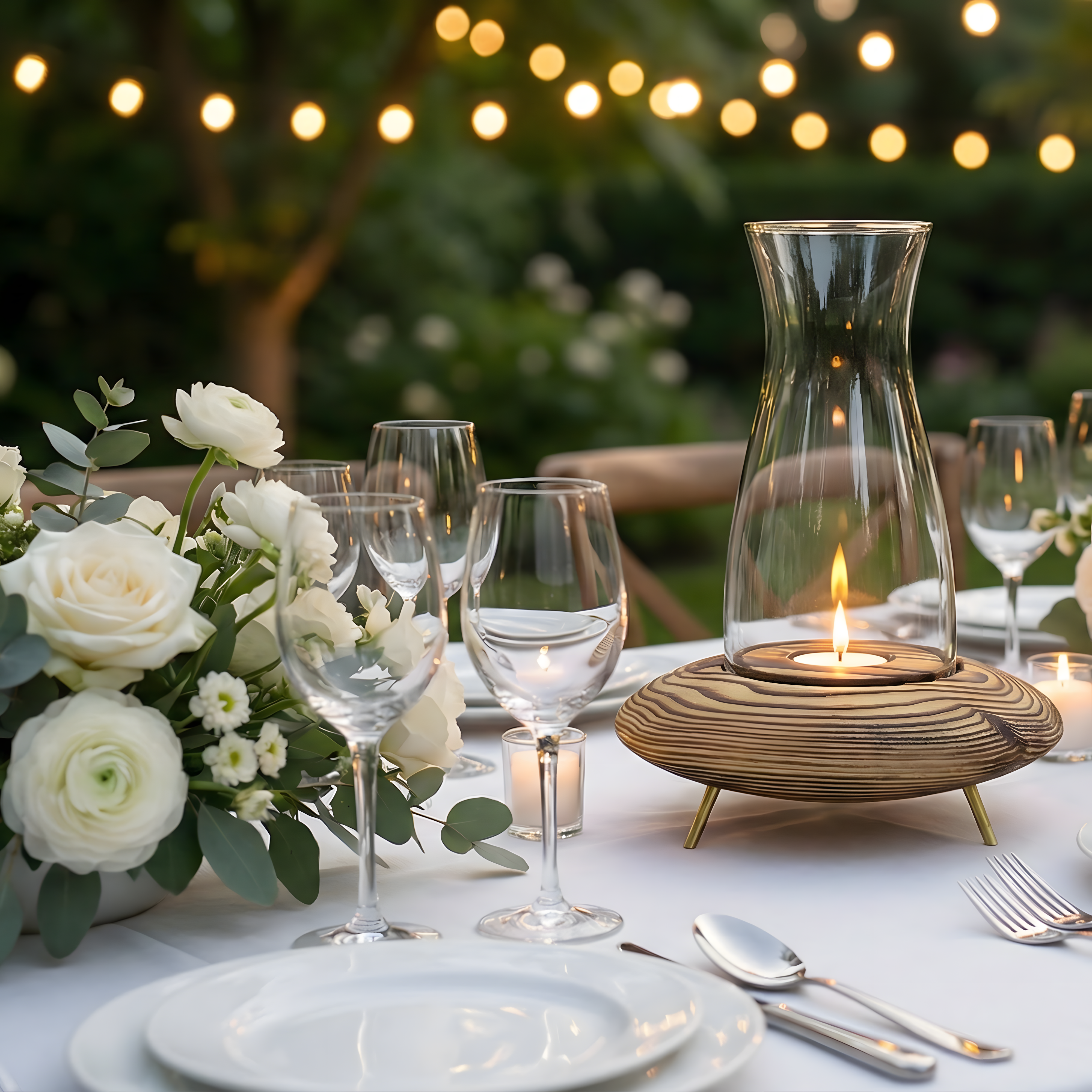 Fanuslu Doğal Renk Tealight Mumluk