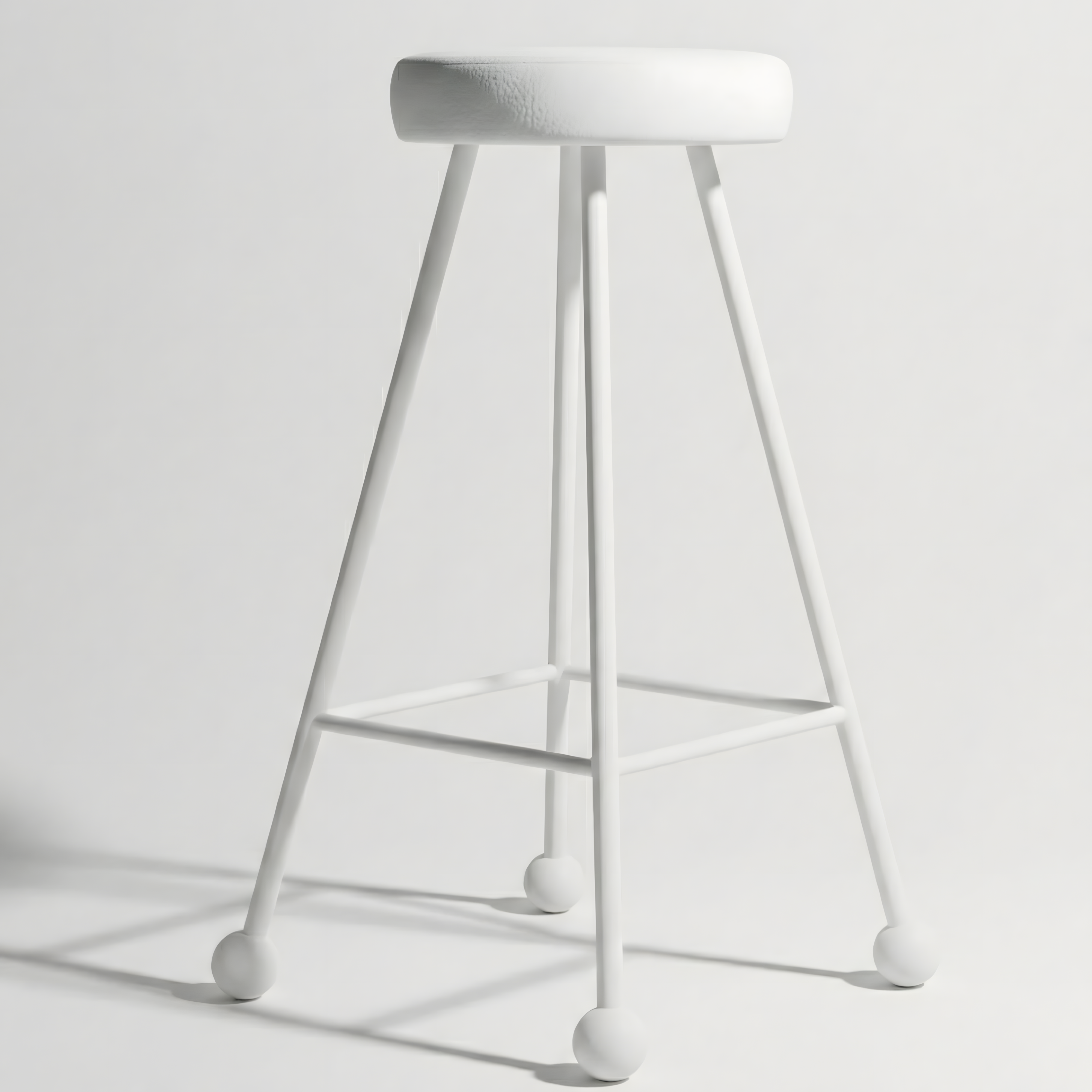 Bar Taburesi Deri Döşemeli Bembeyaz Metal Ayaklı – 75cm