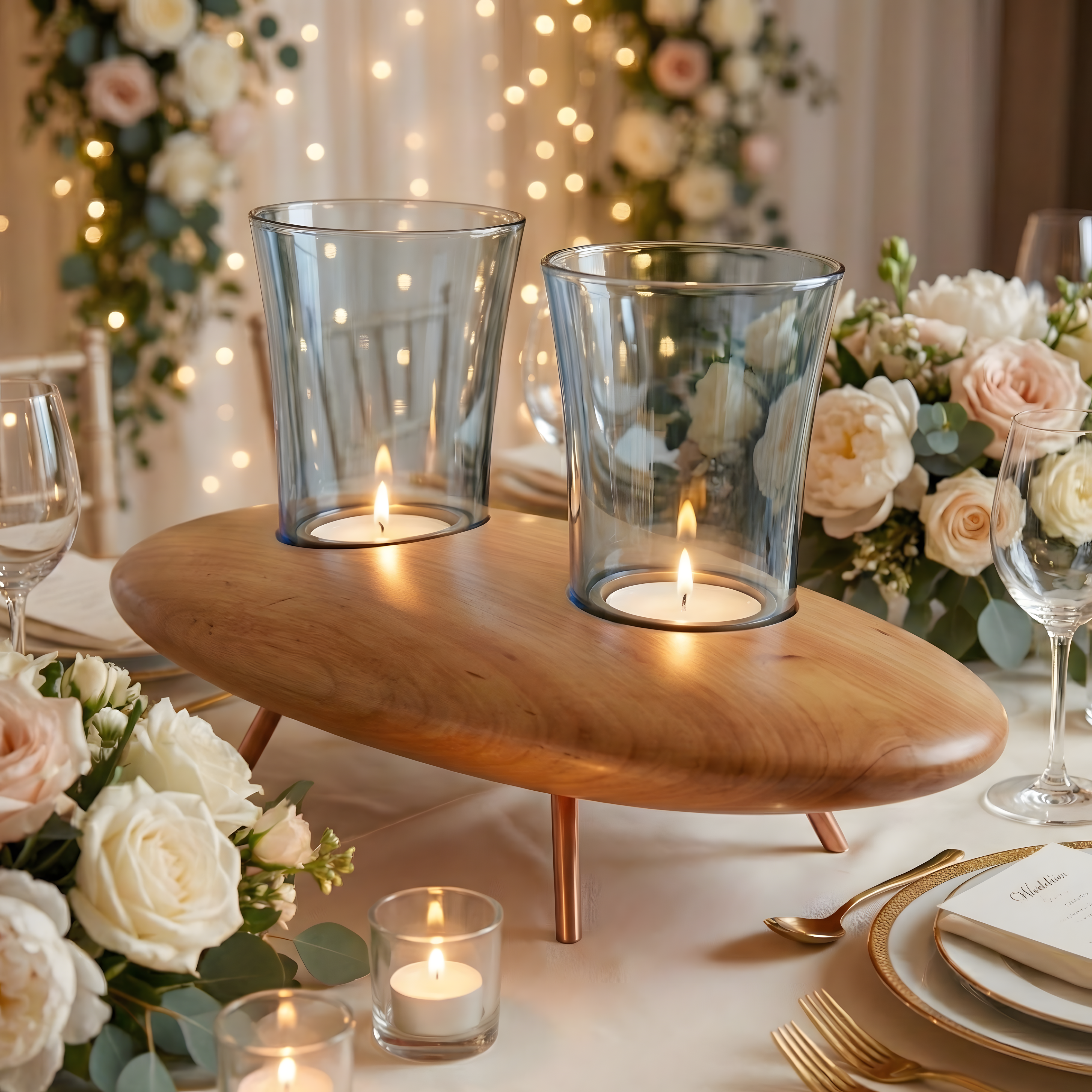 Ceviz Ağacı Badem Tealight Dış Mekan Mumluk