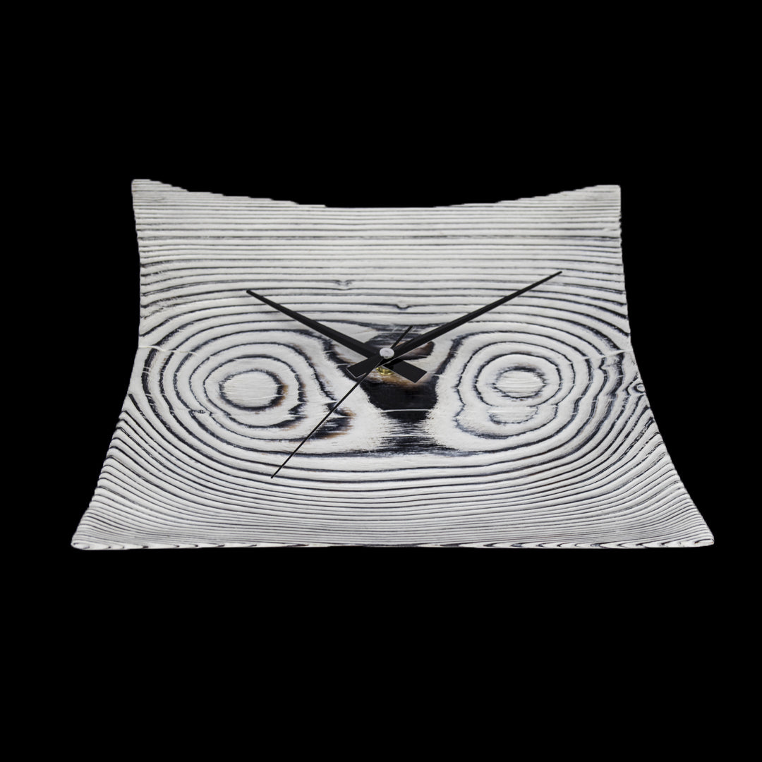 Köknar Ağacı Beyaz Patine Kare Duvar Saati