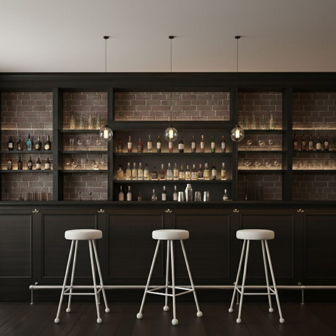 Bar Taburesi Deri Döşemeli Bembeyaz Metal Ayaklı – 75cm