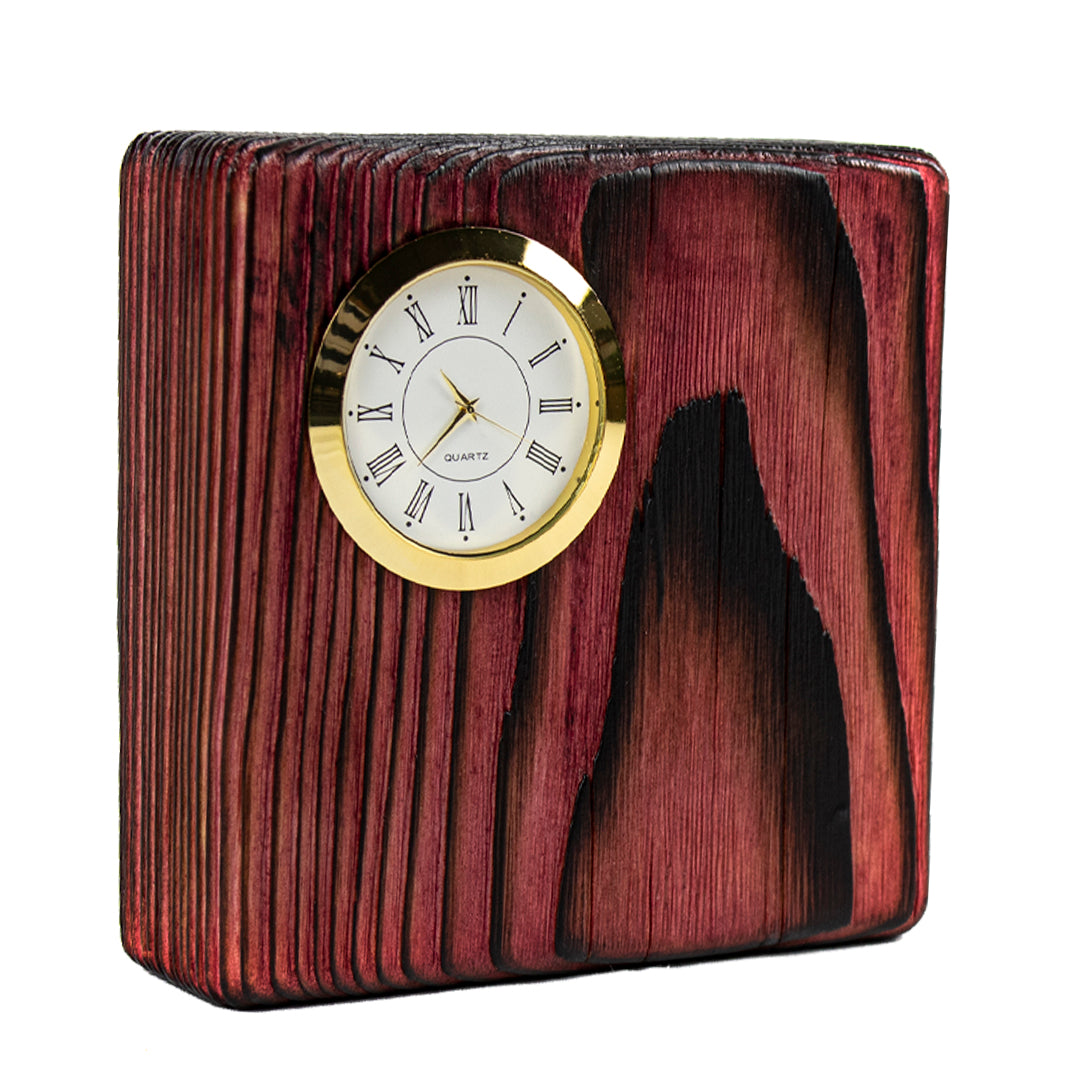 Köknar Ağacı Kırmızı Masa Saati