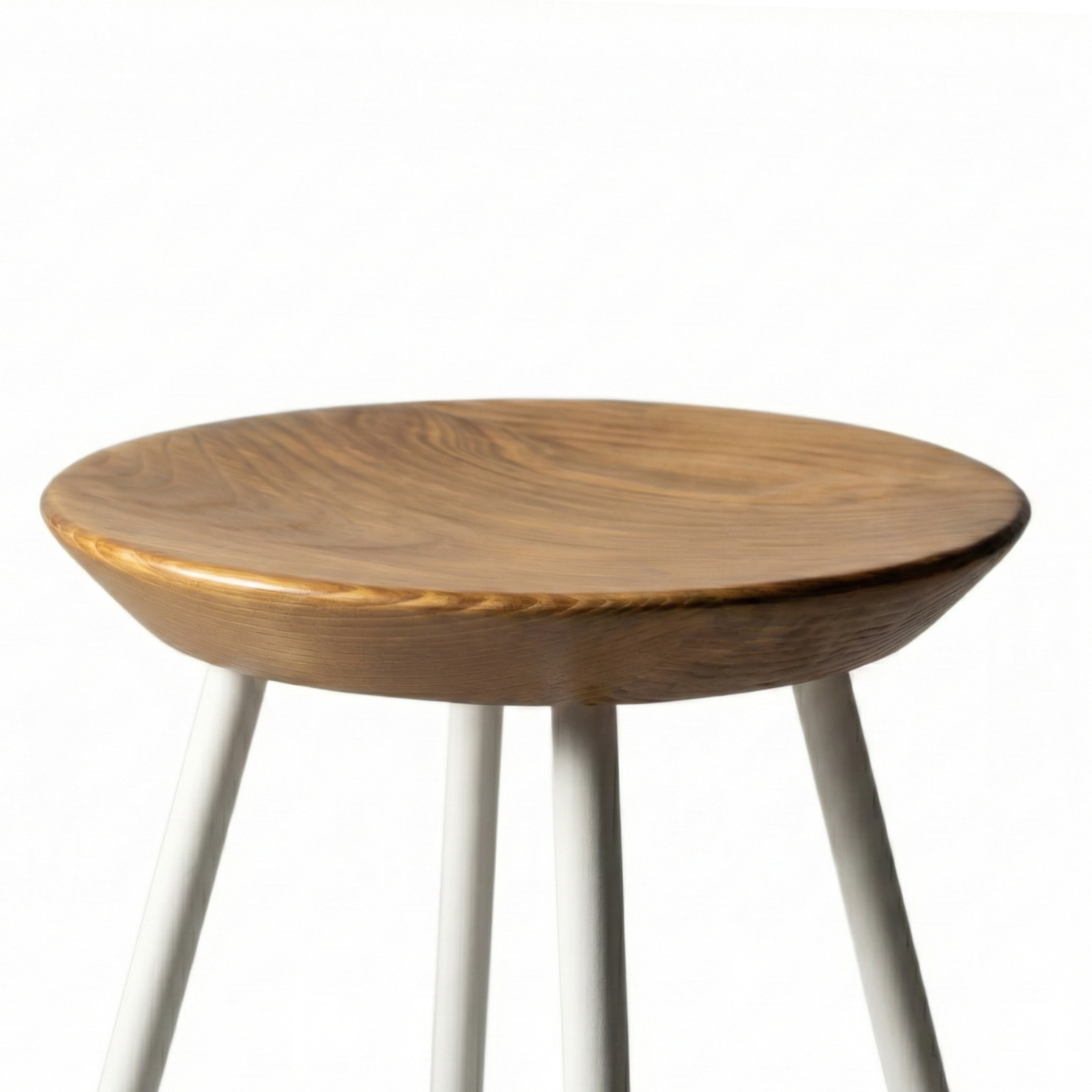 Bar Taburesi Ahşap Beyaz Metal Ayaklı – 75cm