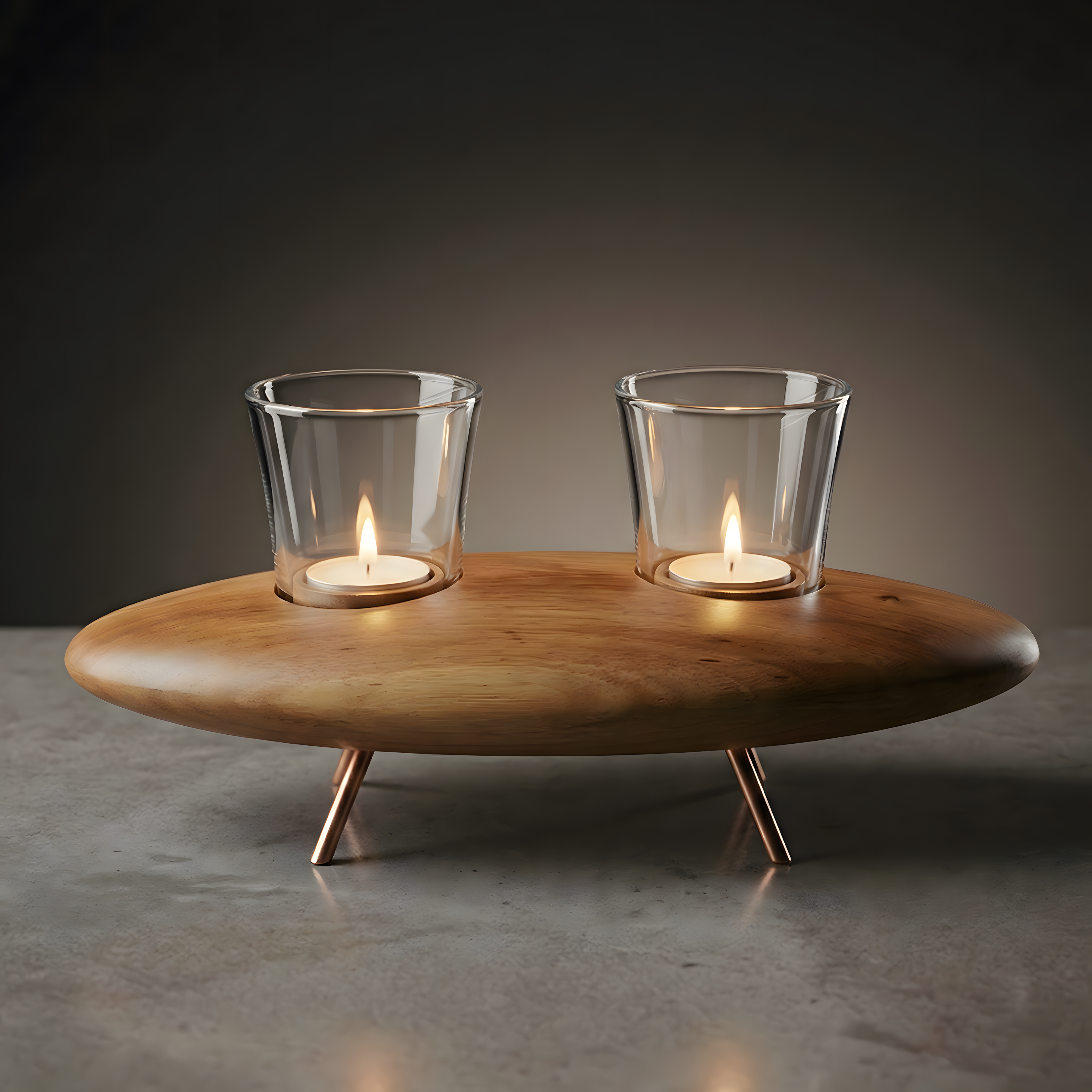 Ceviz Ağacı Badem Tealight Dış Mekan Mumluk