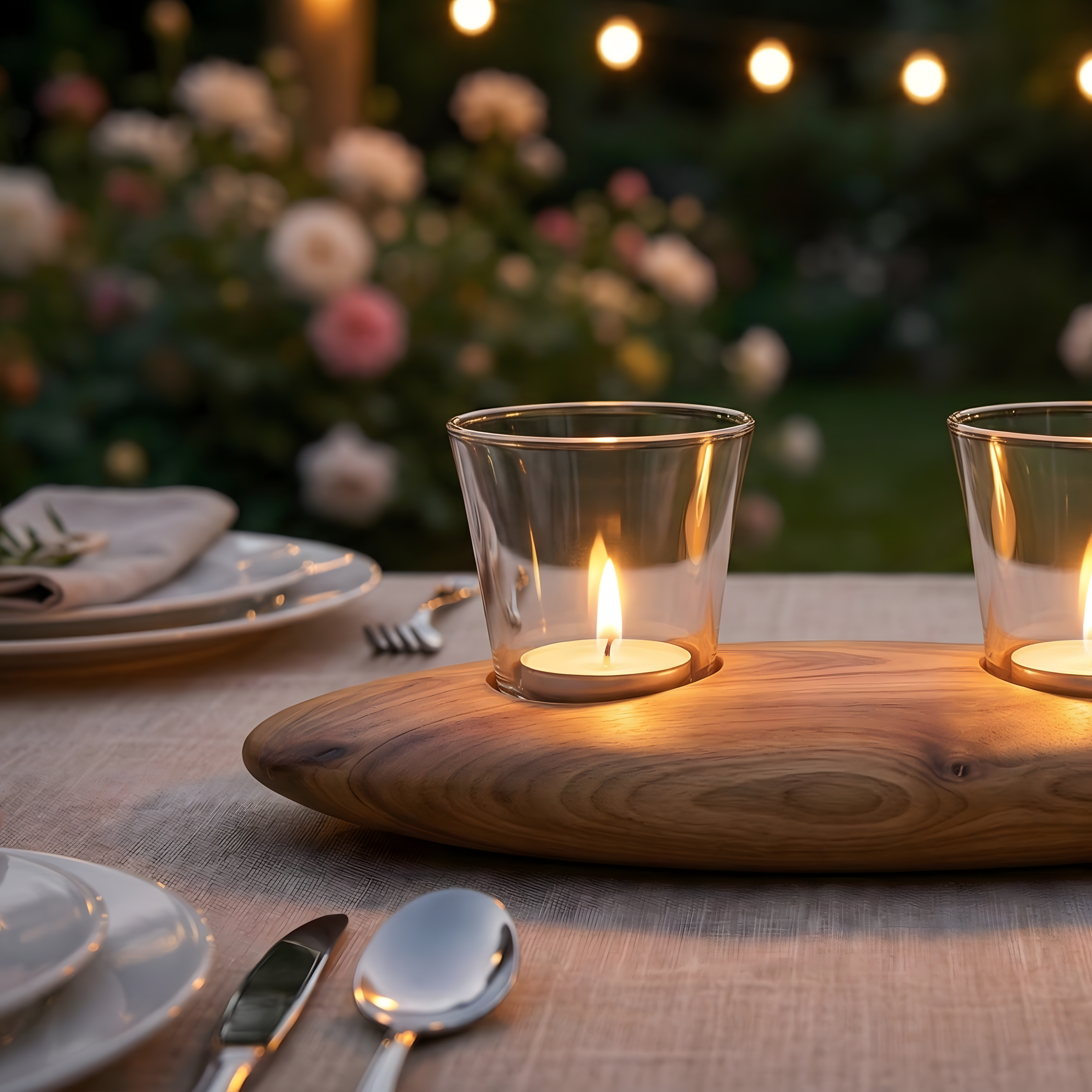Ceviz Ağacı Tealight Dış Mekan Mumluk