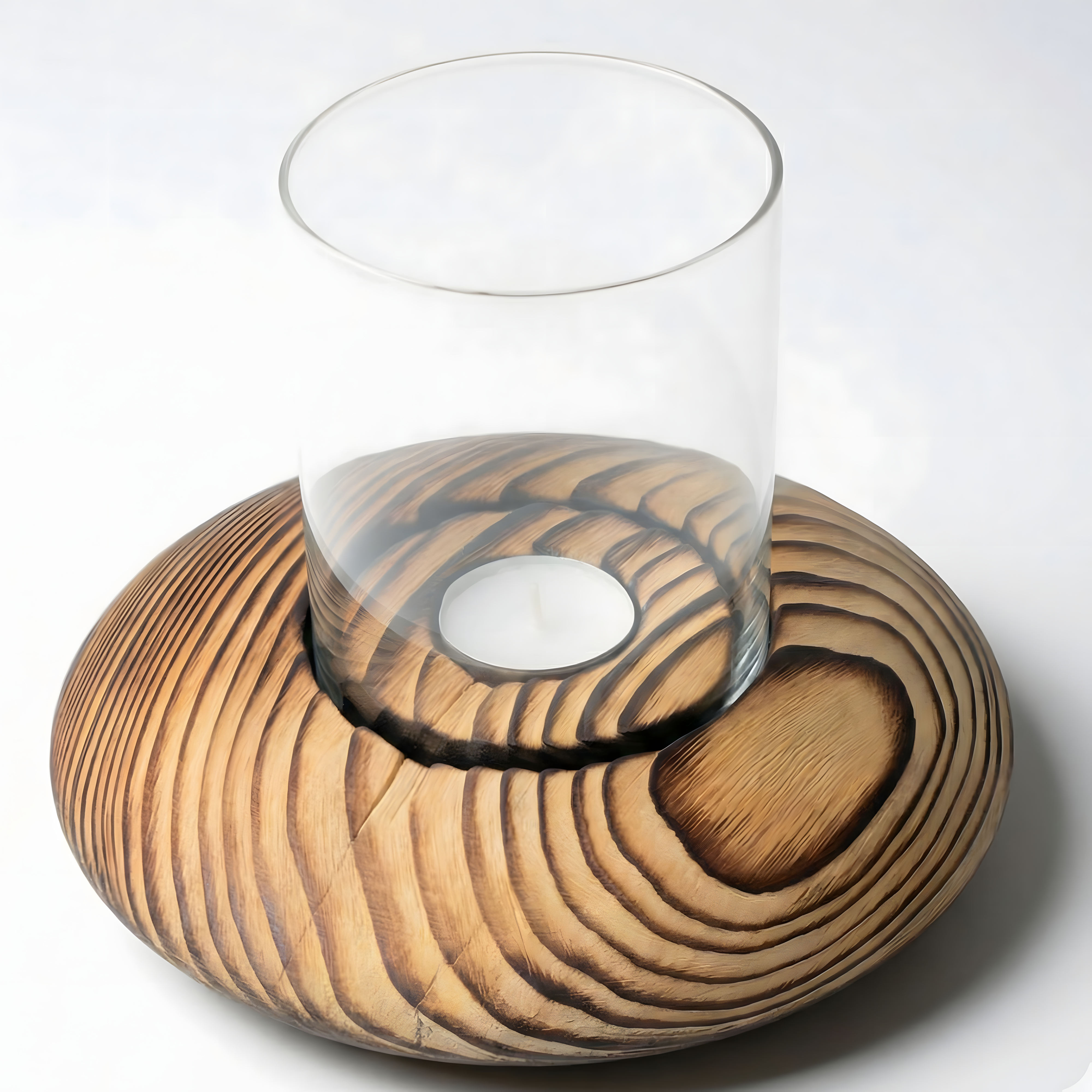 Fanuslu Doğal Renk Tealight Mumluk