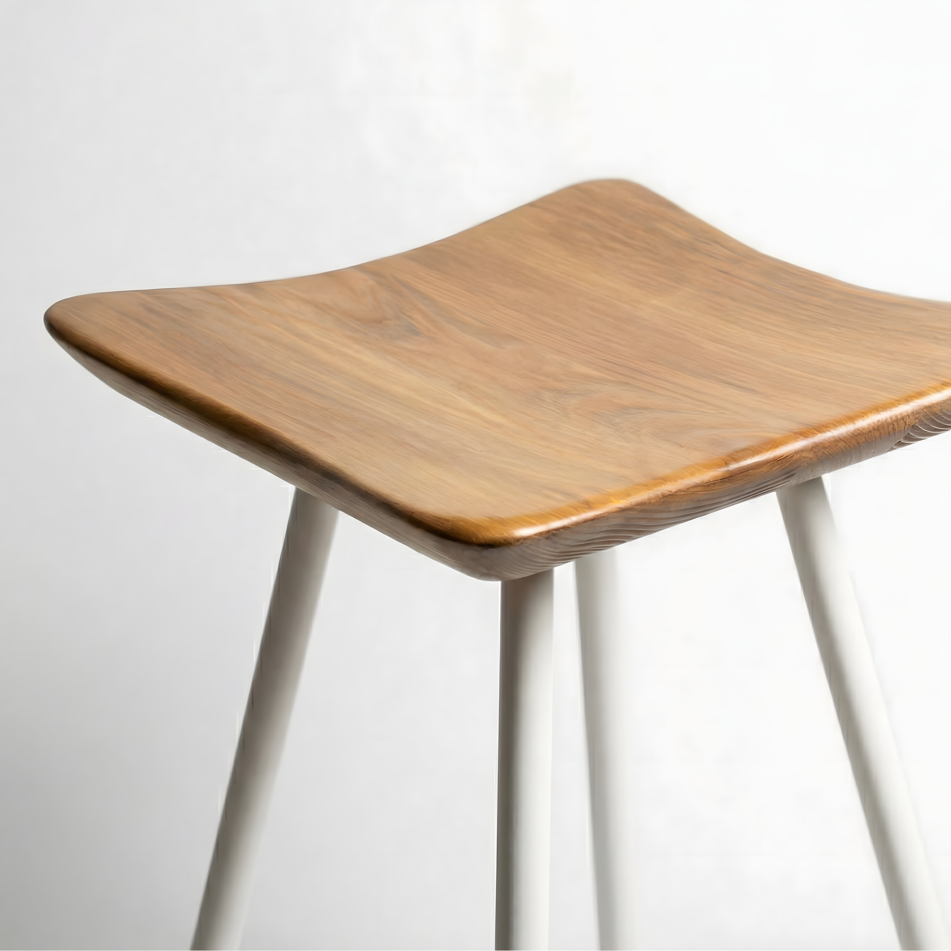 Bar Taburesi Ahşap Beyaz Metal Ayaklı – 65cm