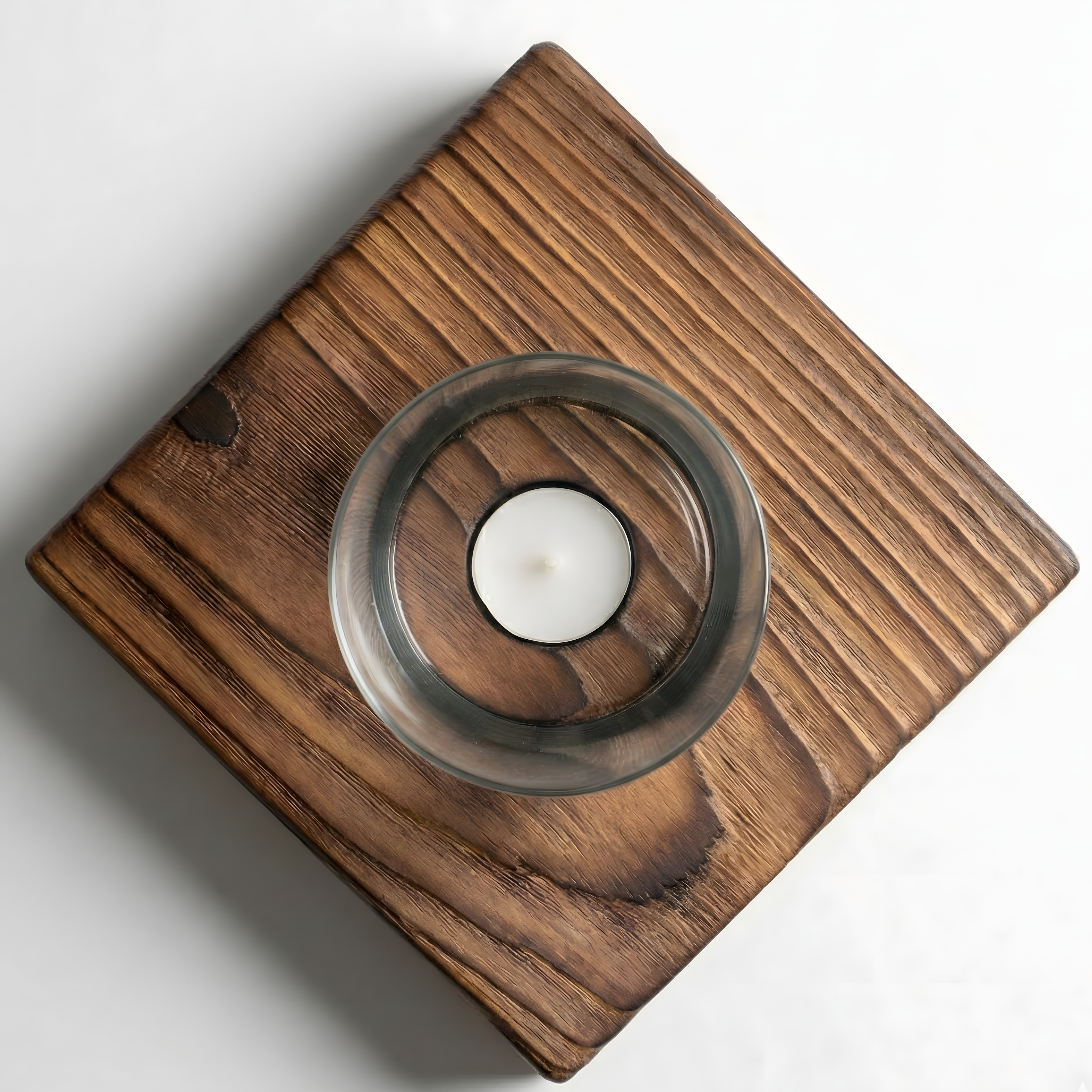 Ceviz Rengi Tealight Mumluk