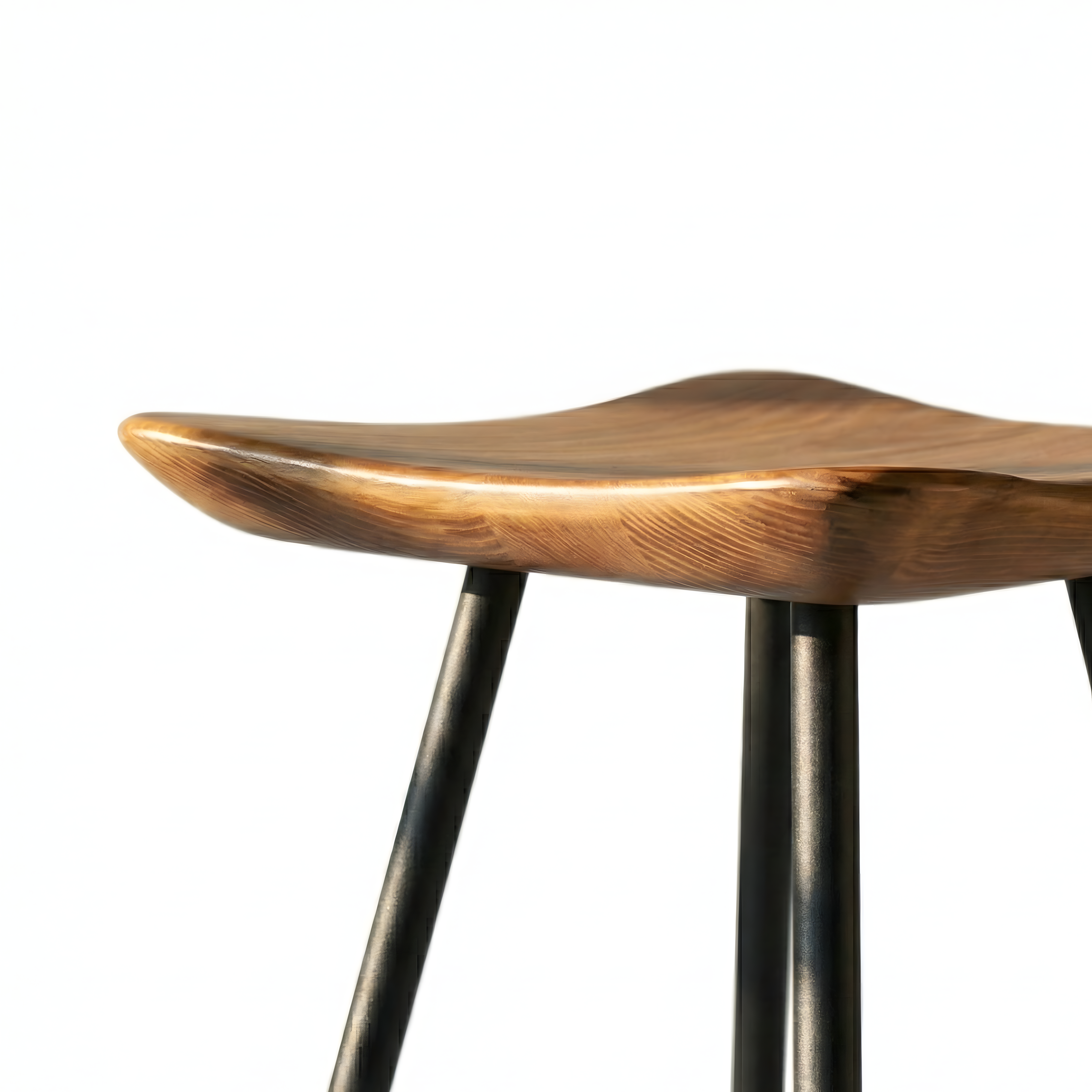 Bar Taburesi Ahşap Siyah Metal Ayaklı – 75cm