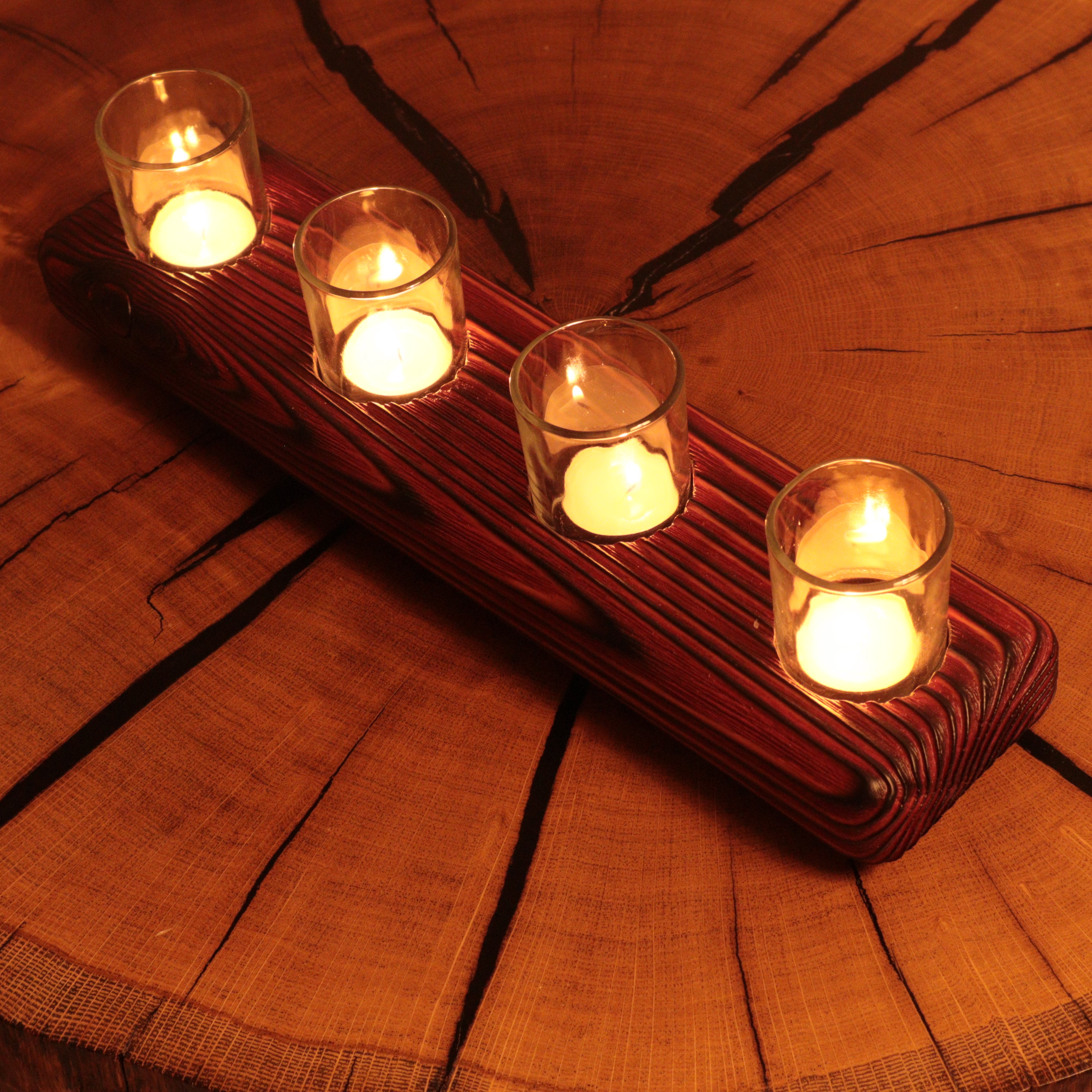 Köknar Ağacı Kırmızı Tealight Mumluk