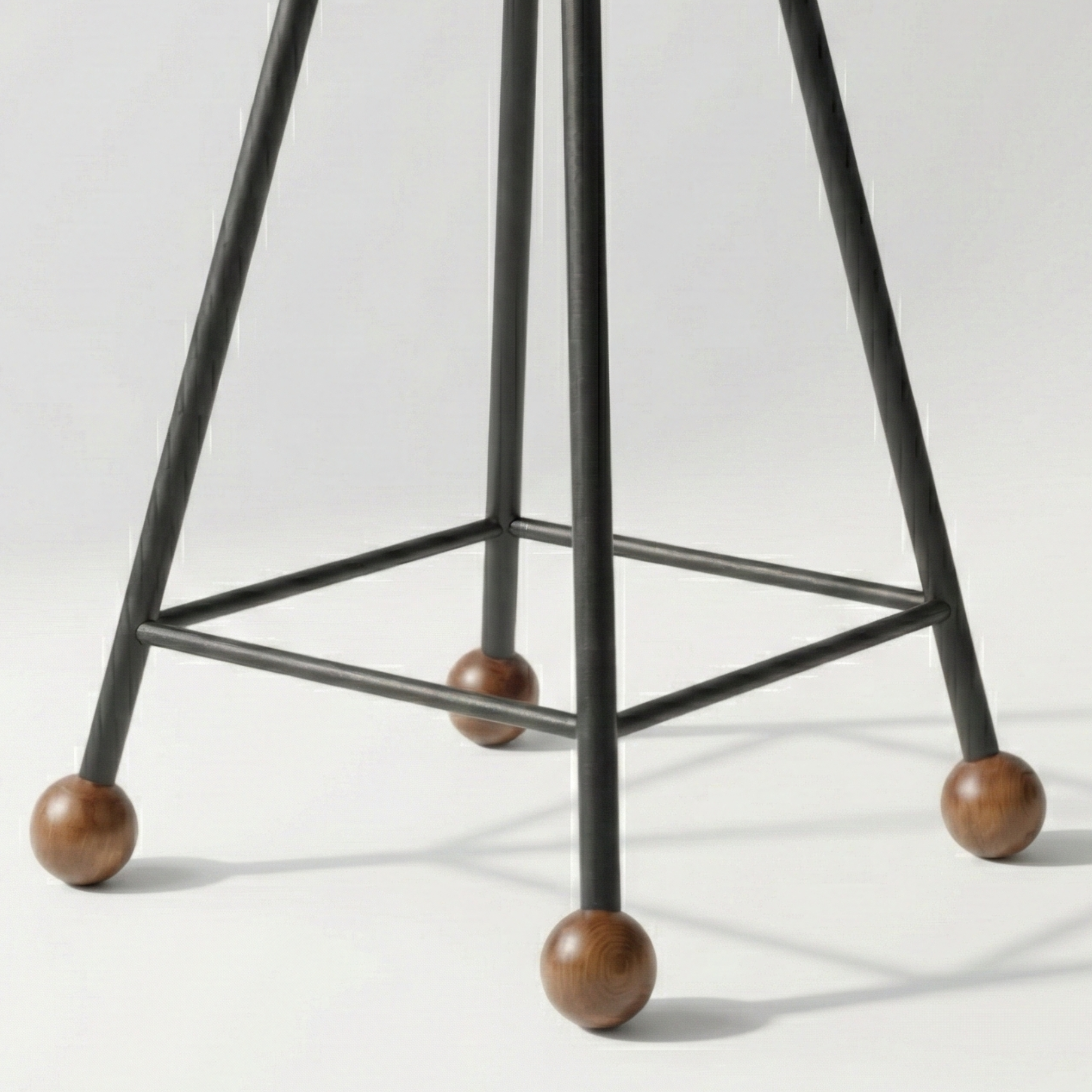 Bar Taburesi Ahşap Siyah Metal Ayaklı - 65cm