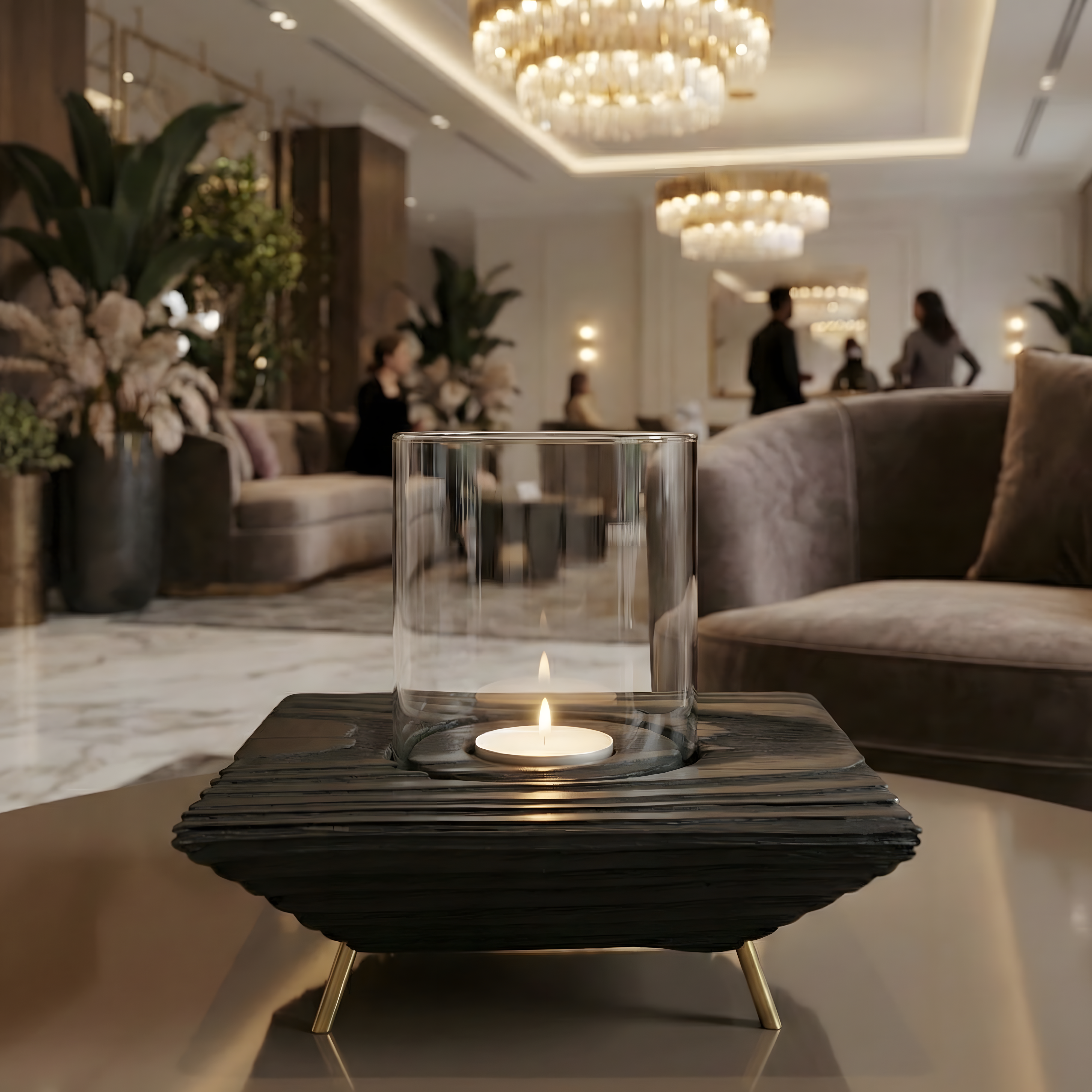 Siyah Tealight Mumluk