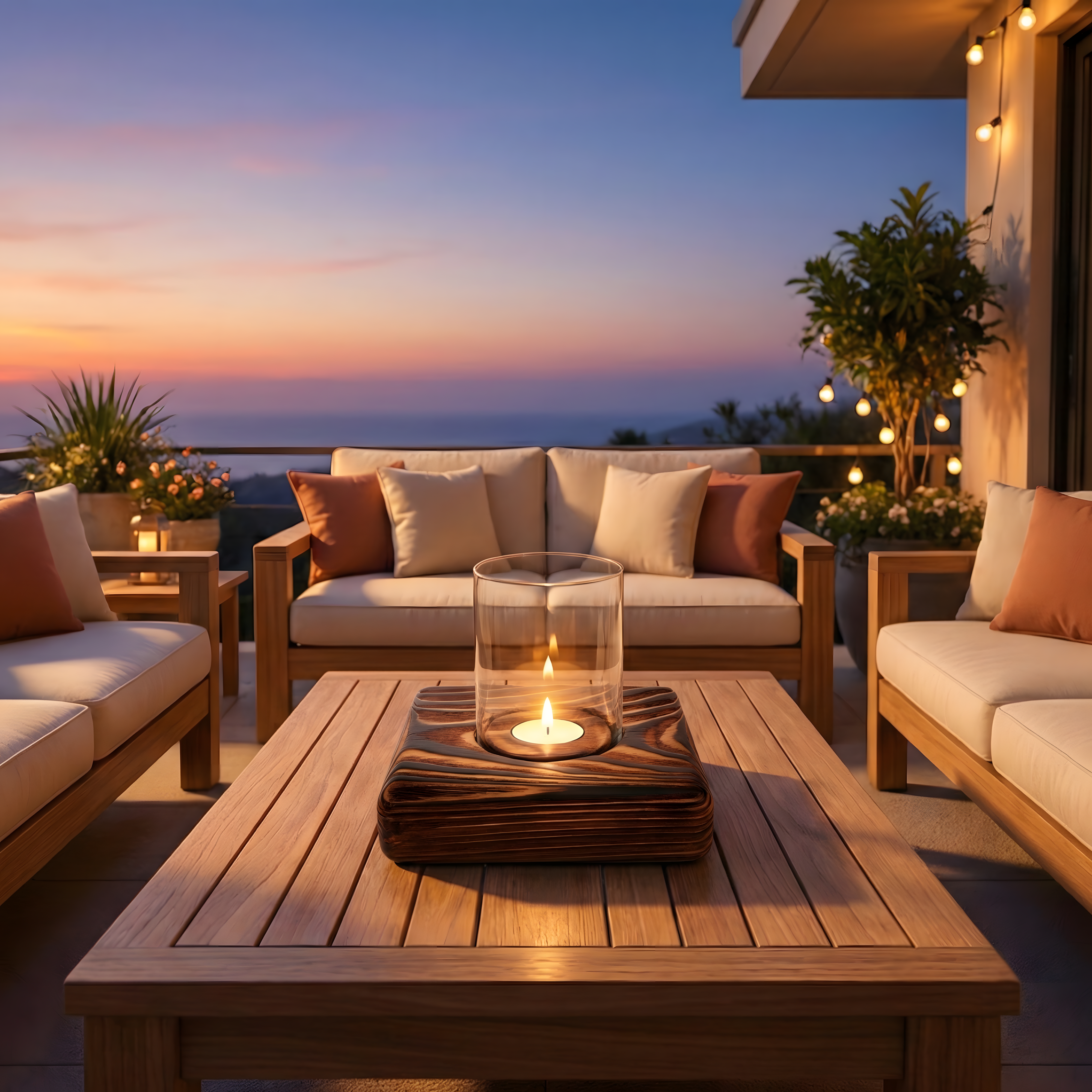 Ceviz Rengi Tealight Mumluk