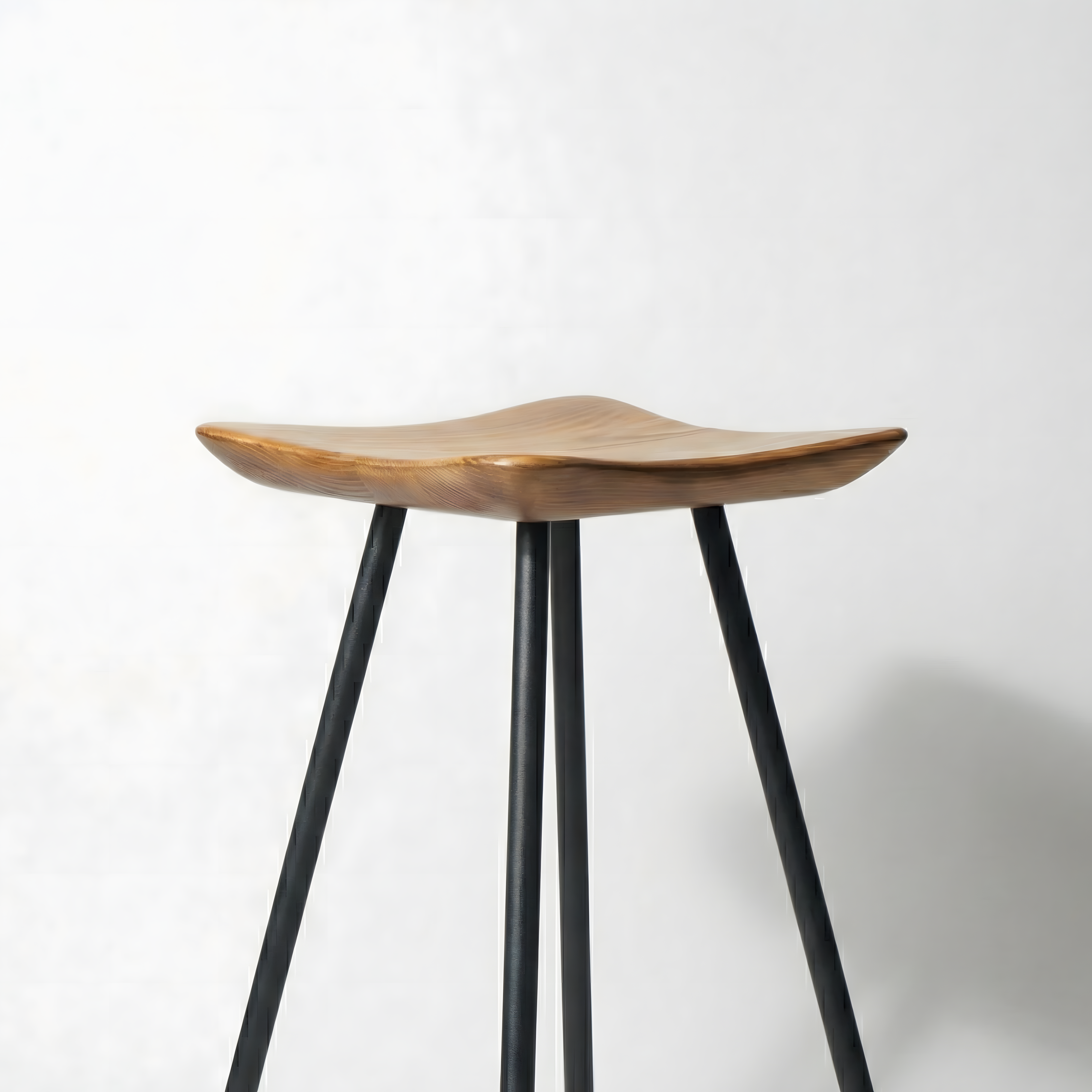 Bar Taburesi Ahşap Siyah Metal Ayaklı – 75cm