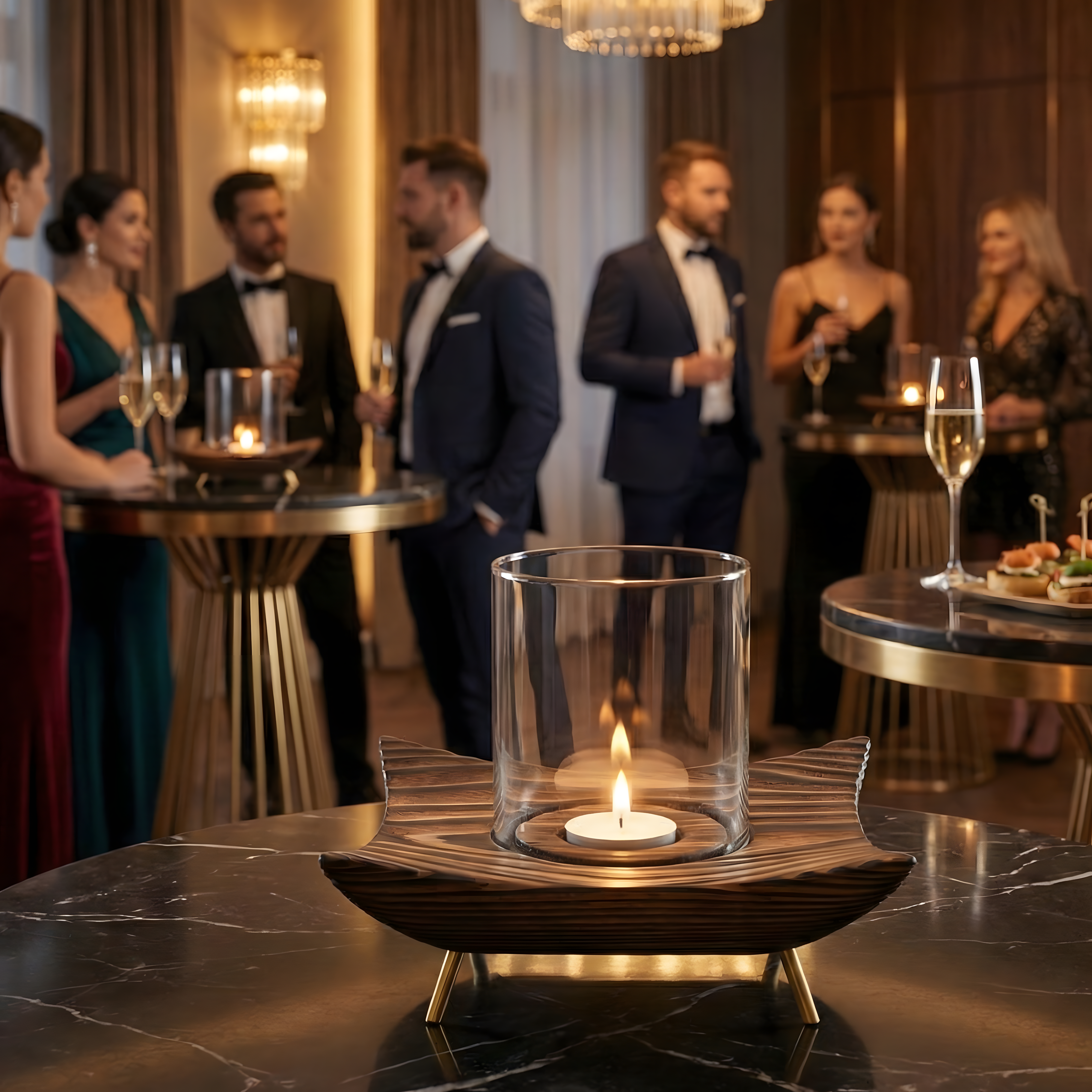 Ceviz Rengi Tealight Dış Mekan Mumluk