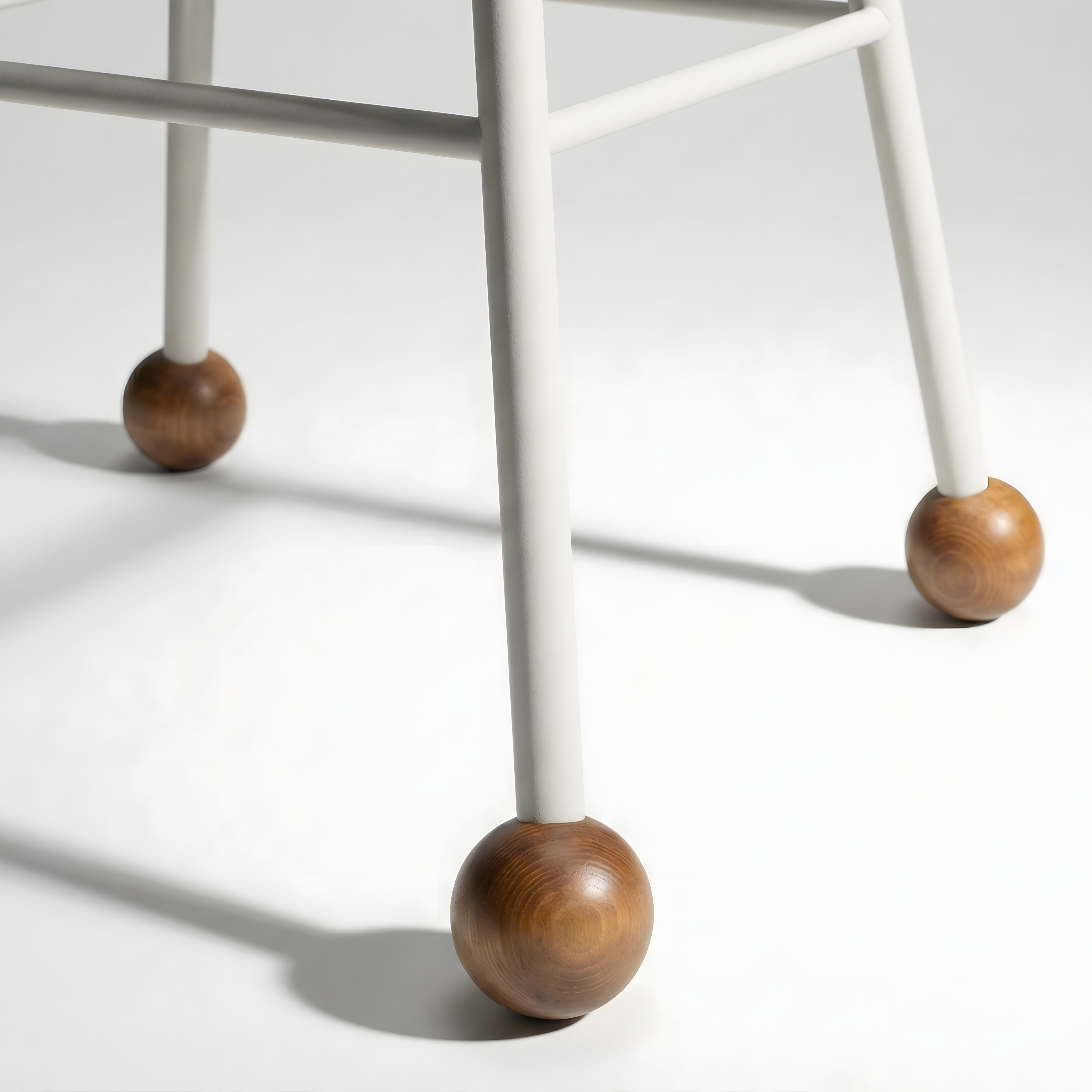 Bar Taburesi Ahşap Beyaz Metal Ayaklı – 75cm