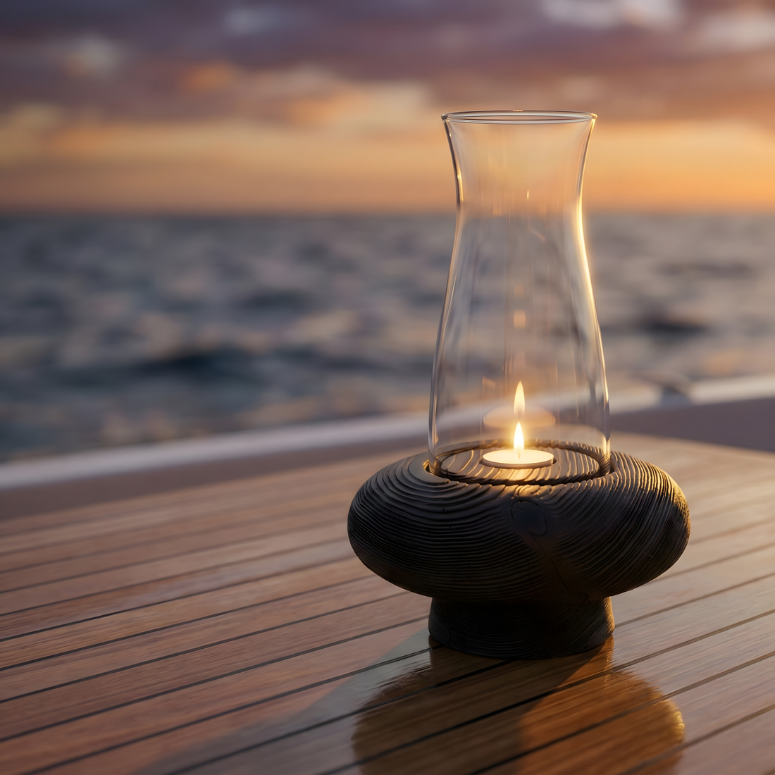 Siyah Tealight Dış Mekan Mumluk