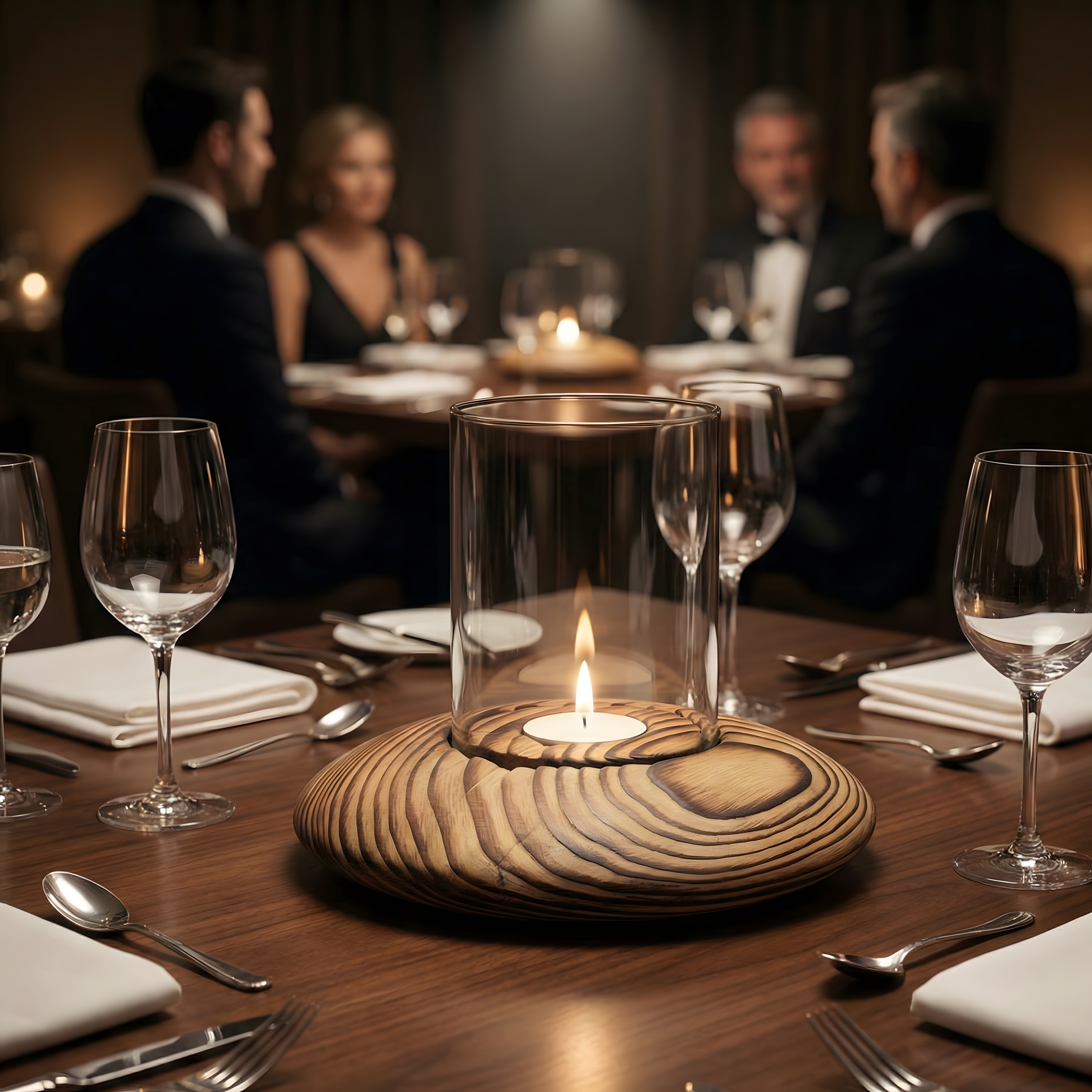 Fanuslu Doğal Renk Tealight Mumluk