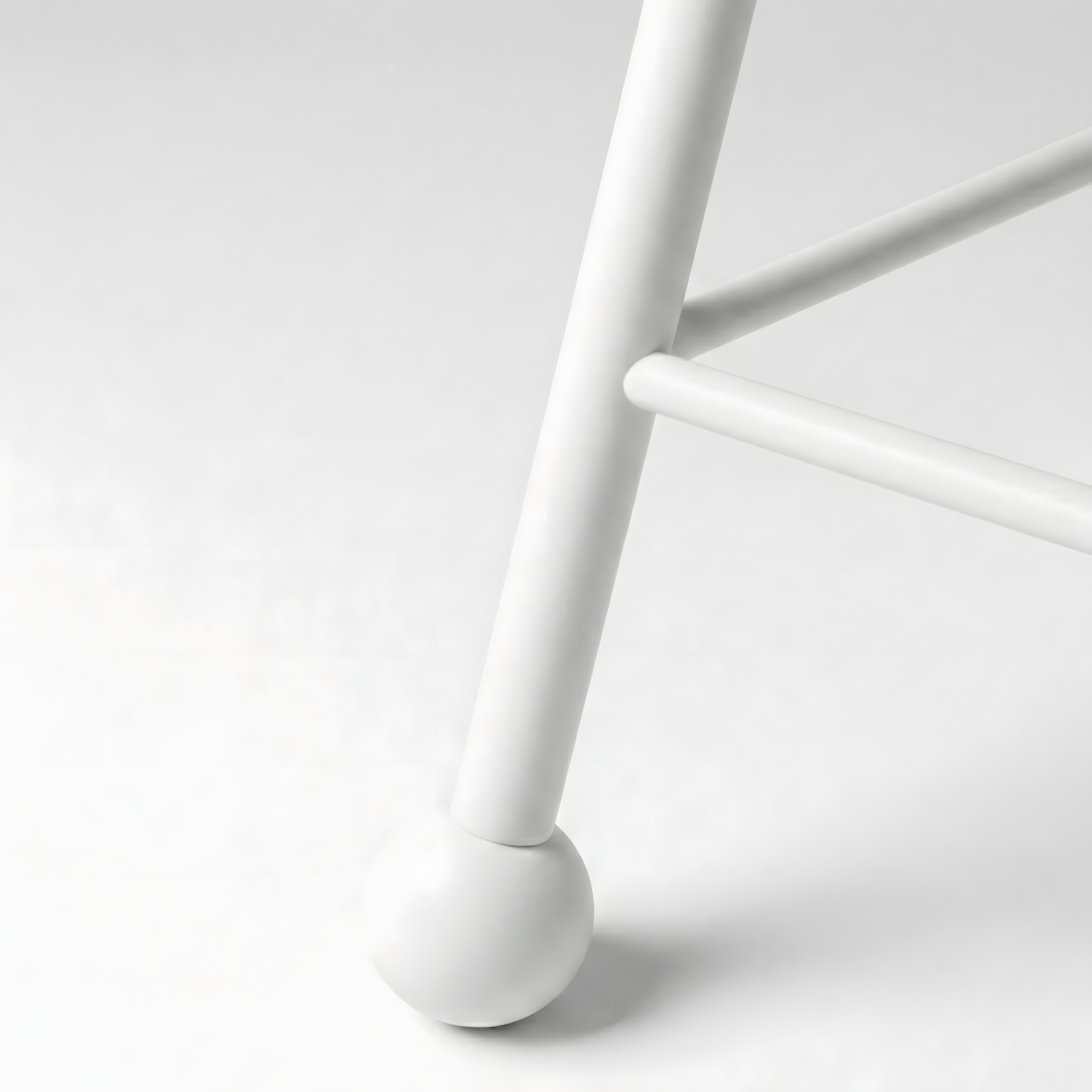 Tabure Deri Döşemeli Bembeyaz Metal Ayaklı – 47cm