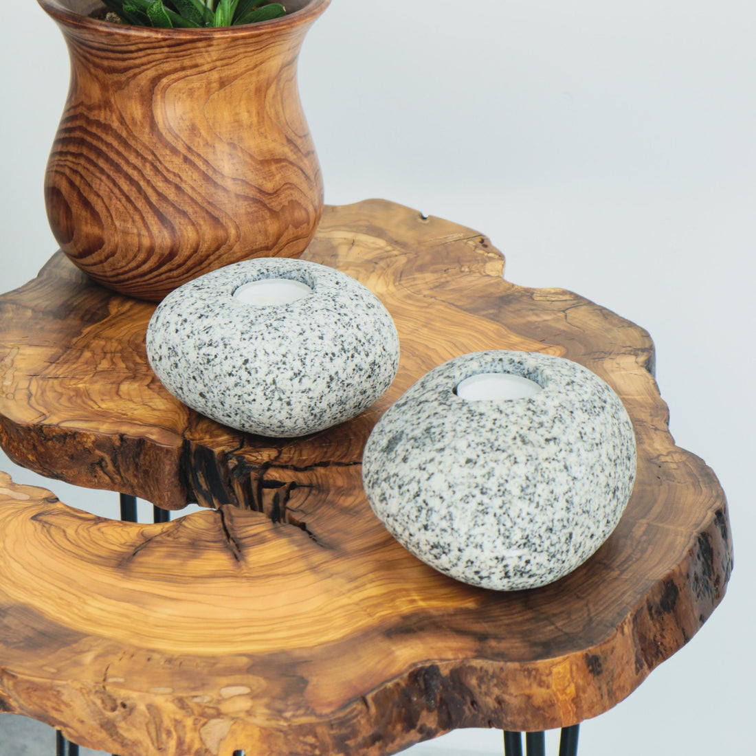 Doğal Taş Bergama Graniti Tealight Mumluk