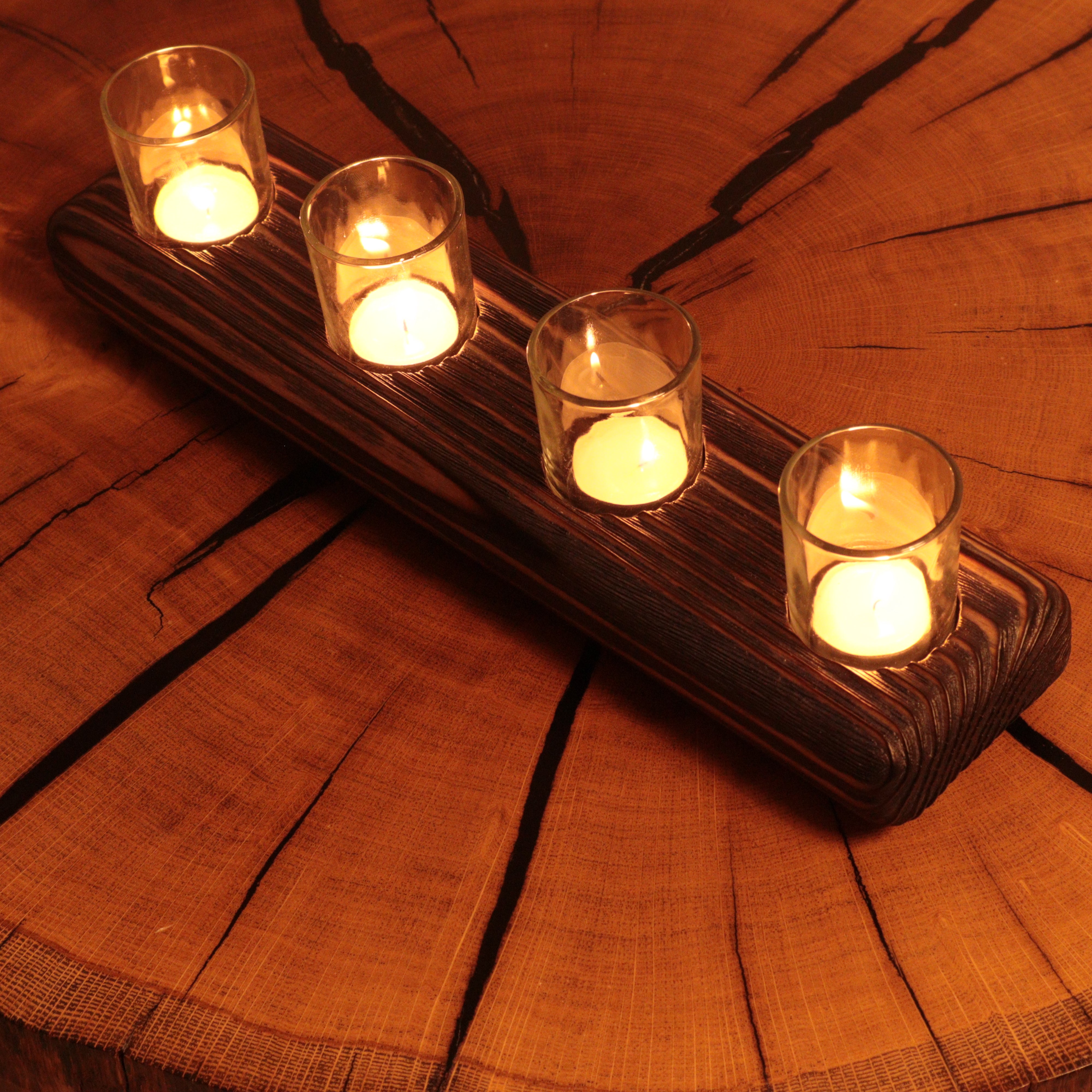 Köknar Ağacı Lacivert Tealight Mumluk