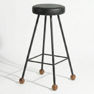 Bar Taburesi Deri Döşemeli Siyah Metal Ayaklı – 75cm