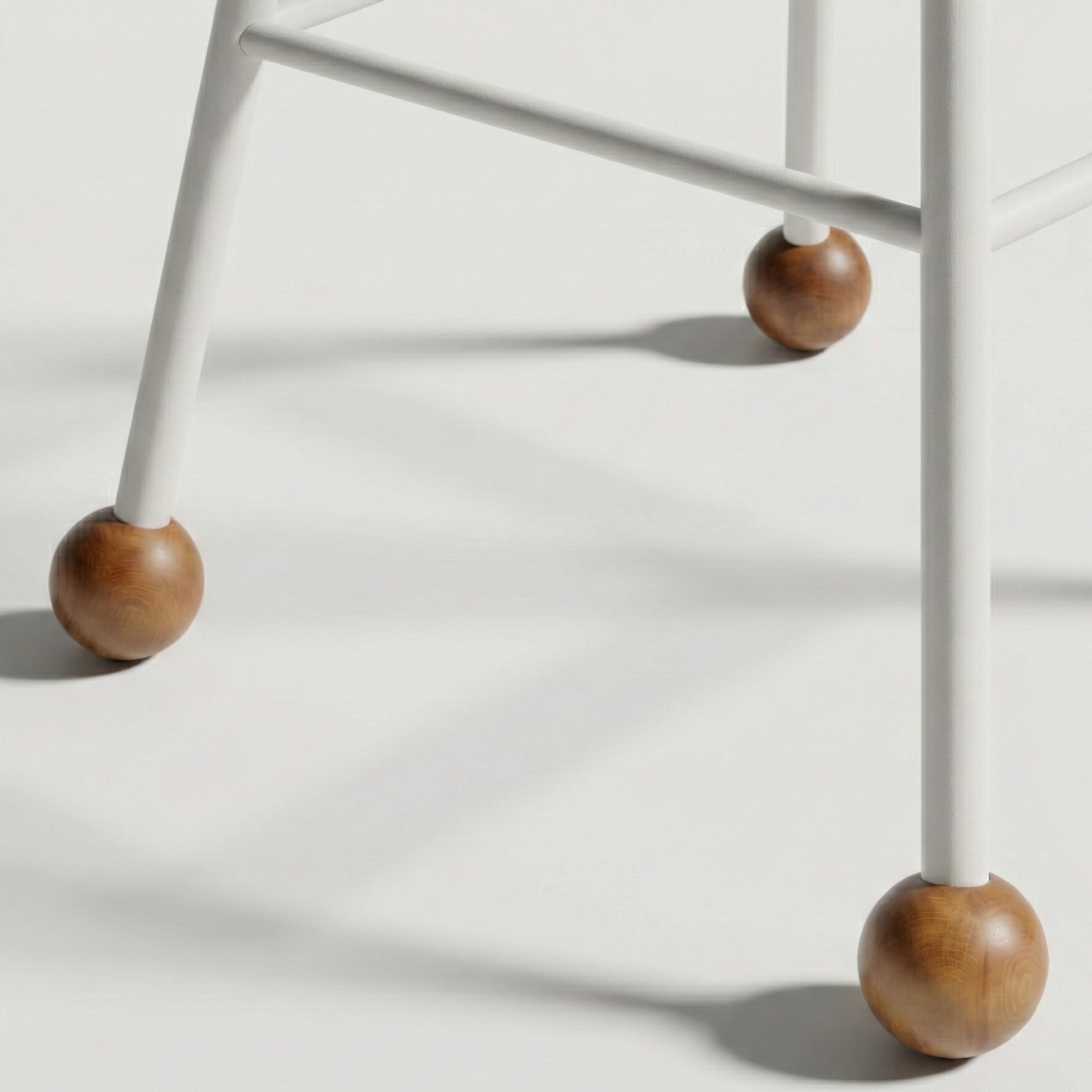 Bar Taburesi Ahşap Beyaz Metal Ayaklı – 75cm