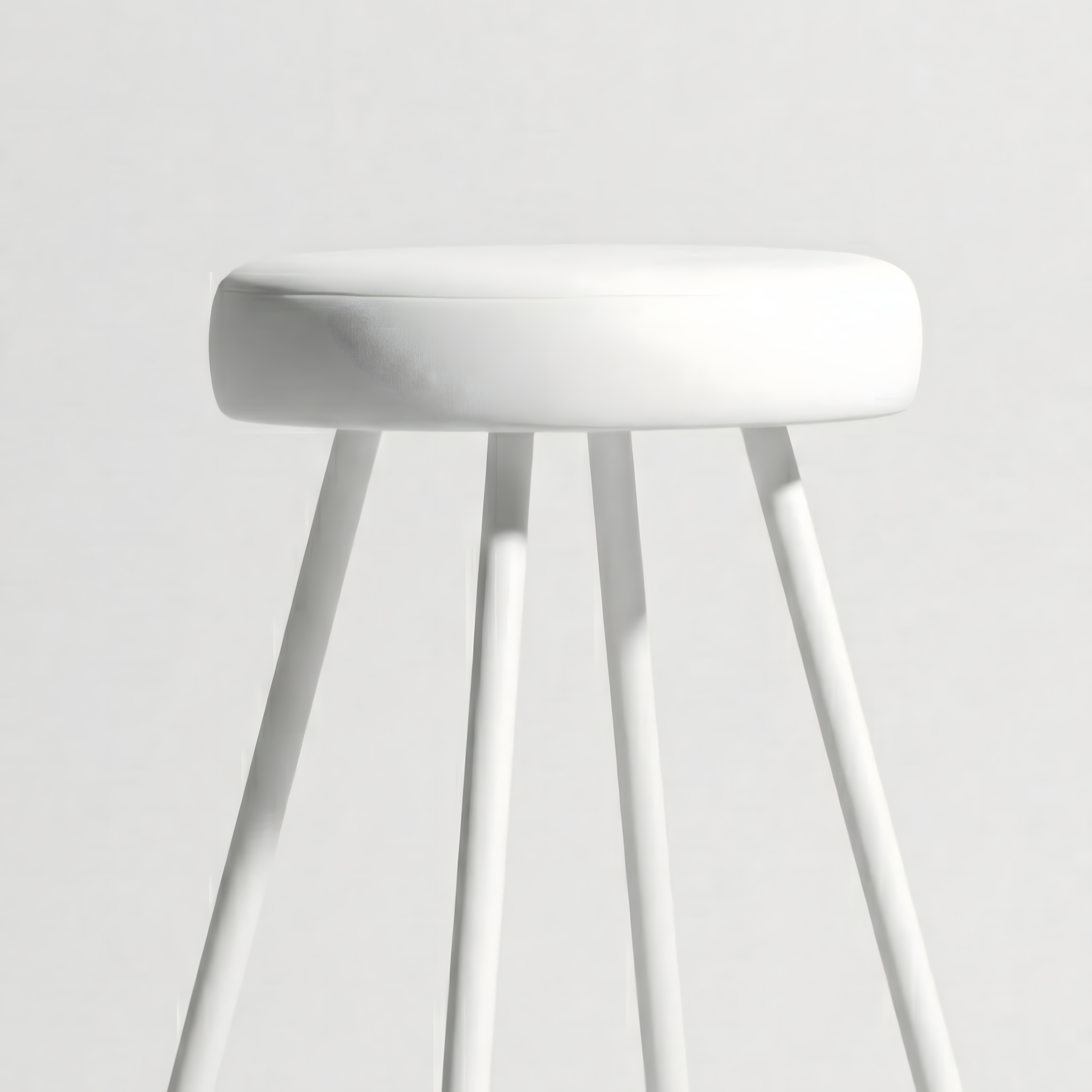 Bar Taburesi Deri Döşemeli Bembeyaz Metal Ayaklı – 65cm