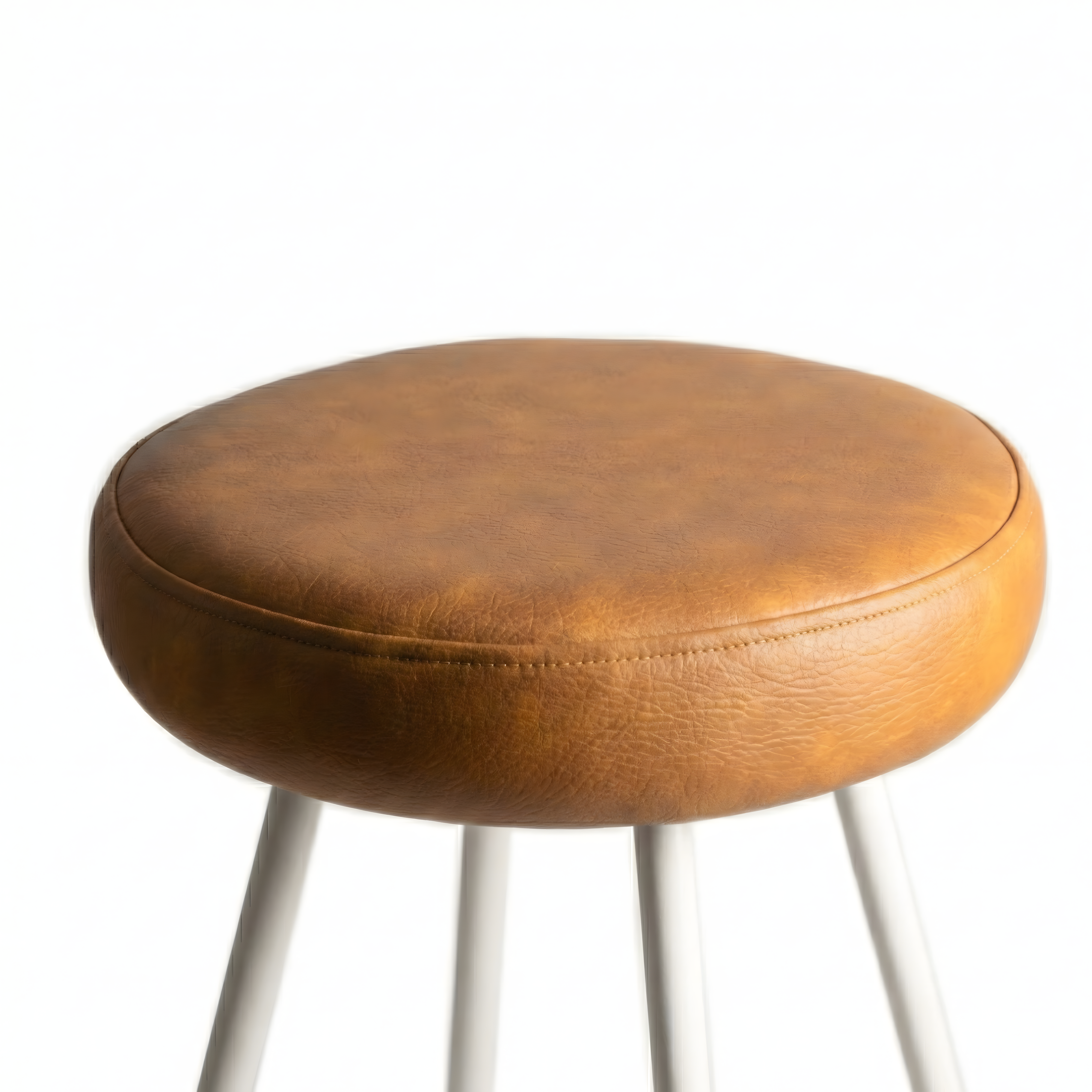 Bar Taburesi Deri Döşemeli Kahverengi Metal Ayaklı – 75cm