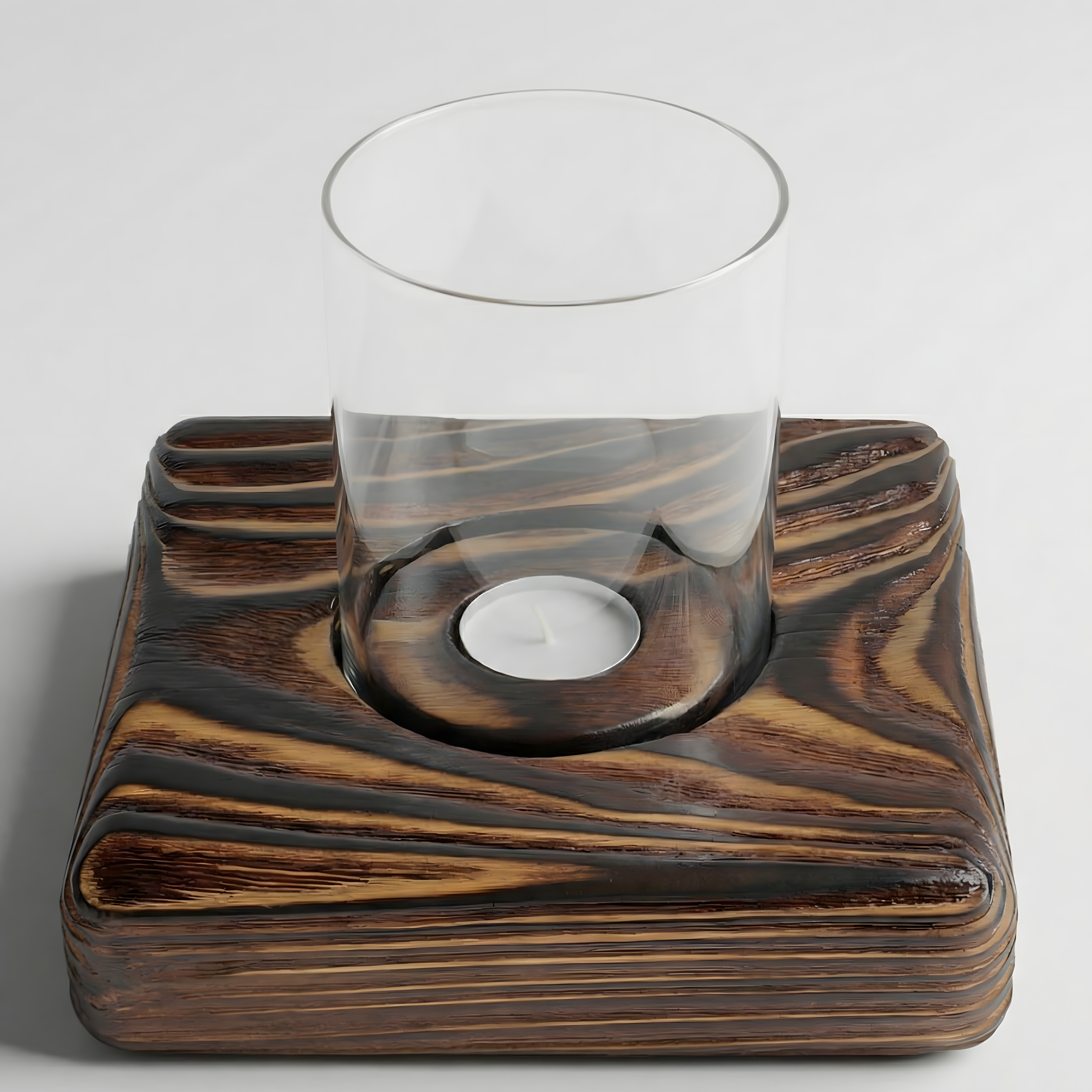 Ceviz Rengi Tealight Mumluk