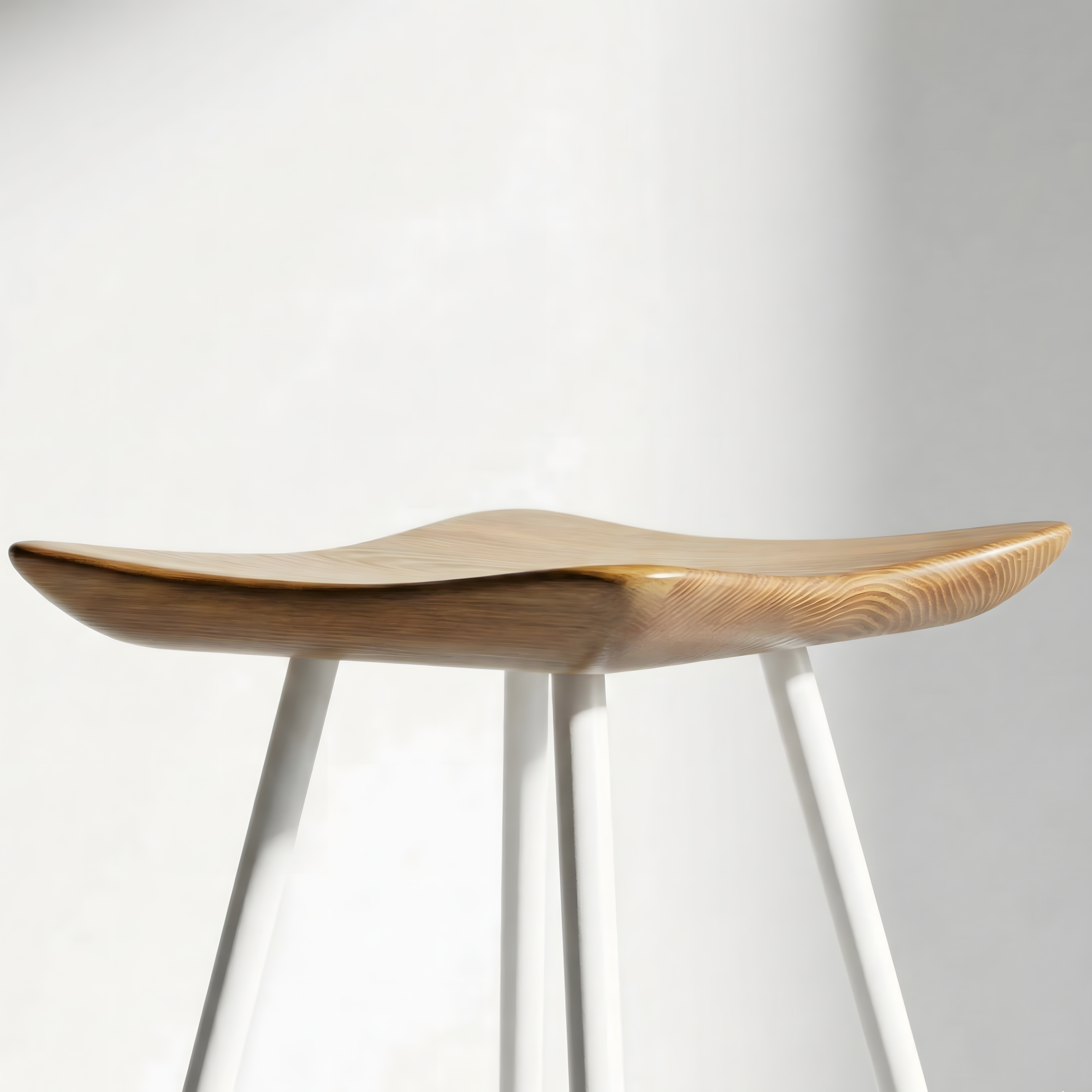 Bar Taburesi Ahşap Beyaz Metal Ayaklı – 75cm