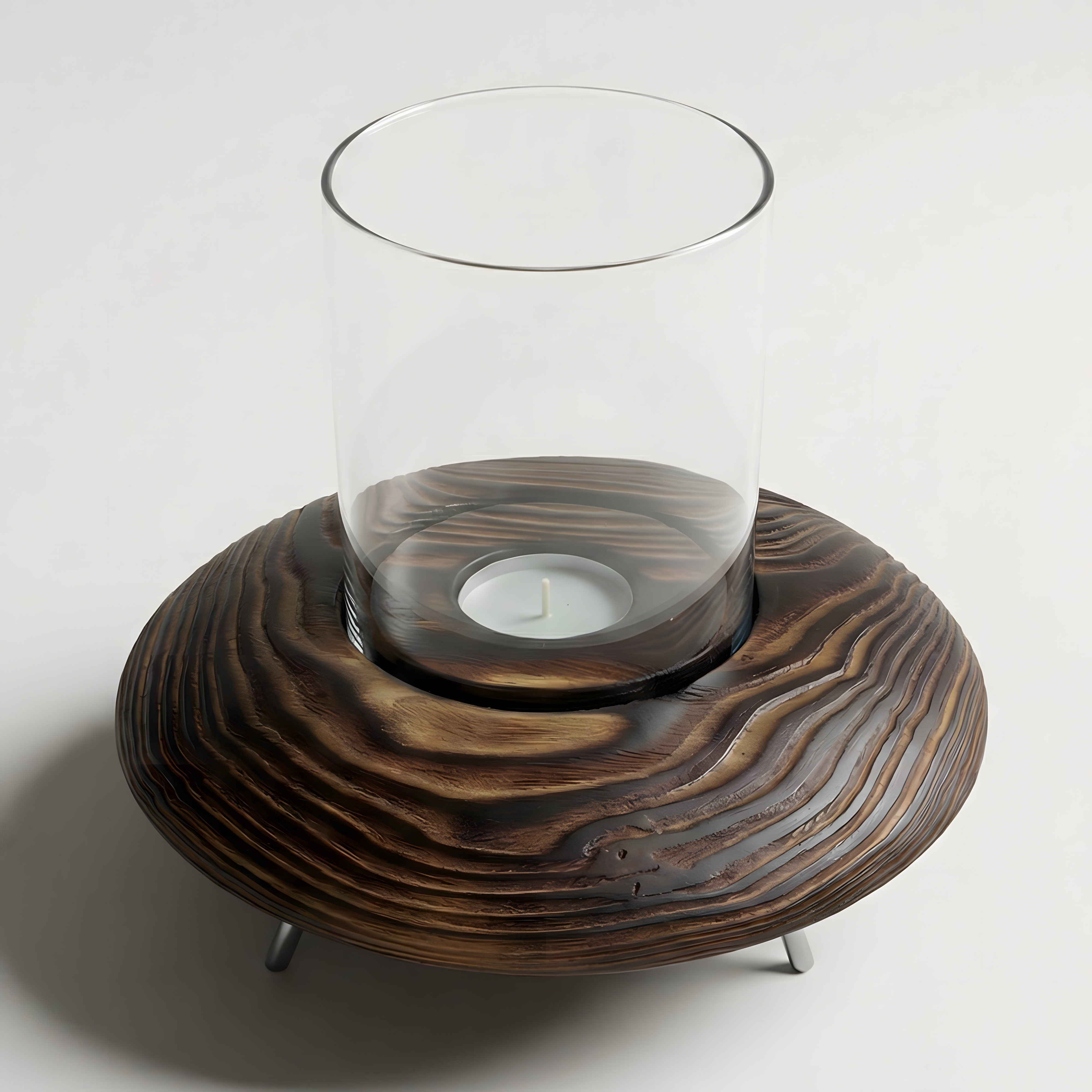 Fanuslu Ceviz Rengi Tealight Mumluk