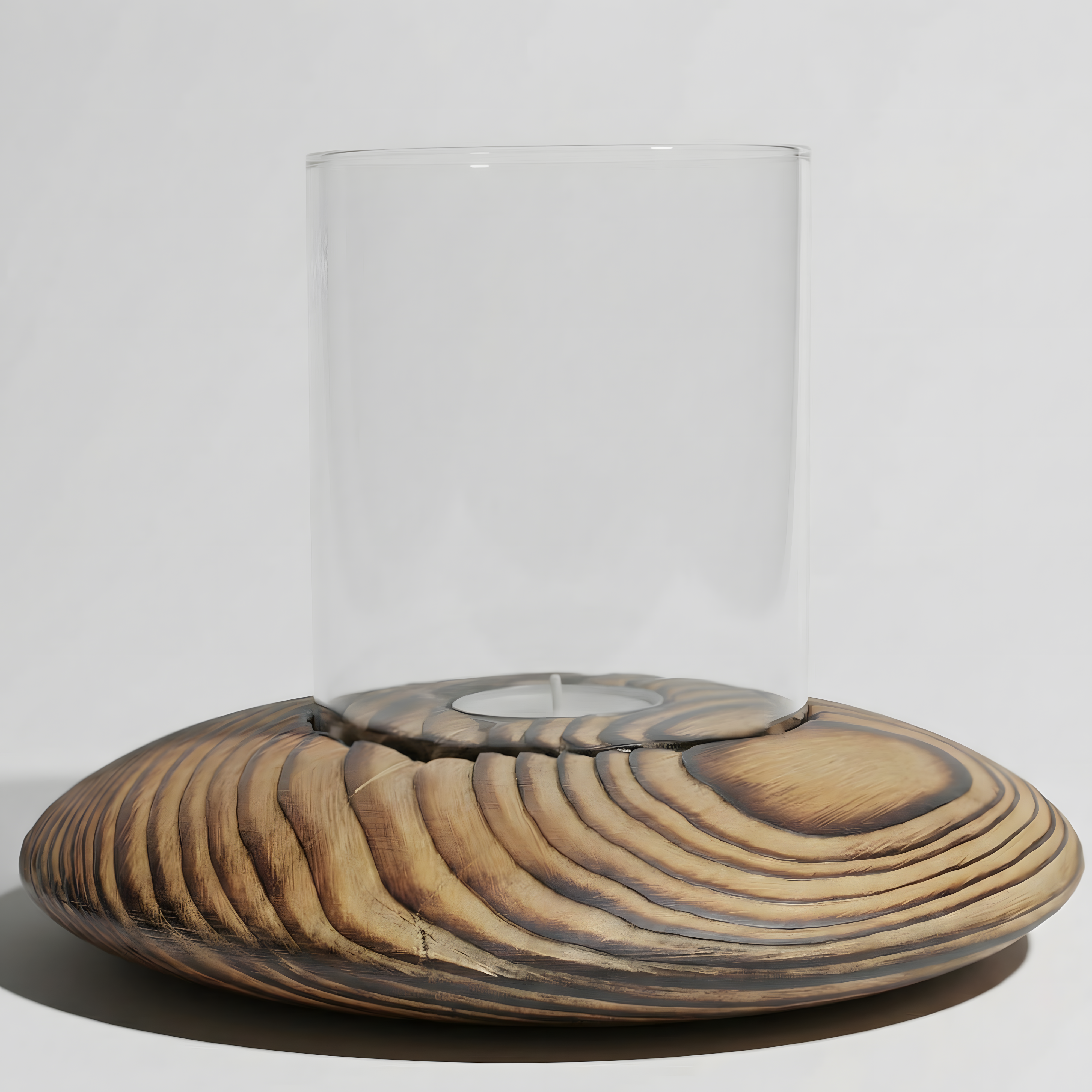 Fanuslu Doğal Renk Tealight Mumluk