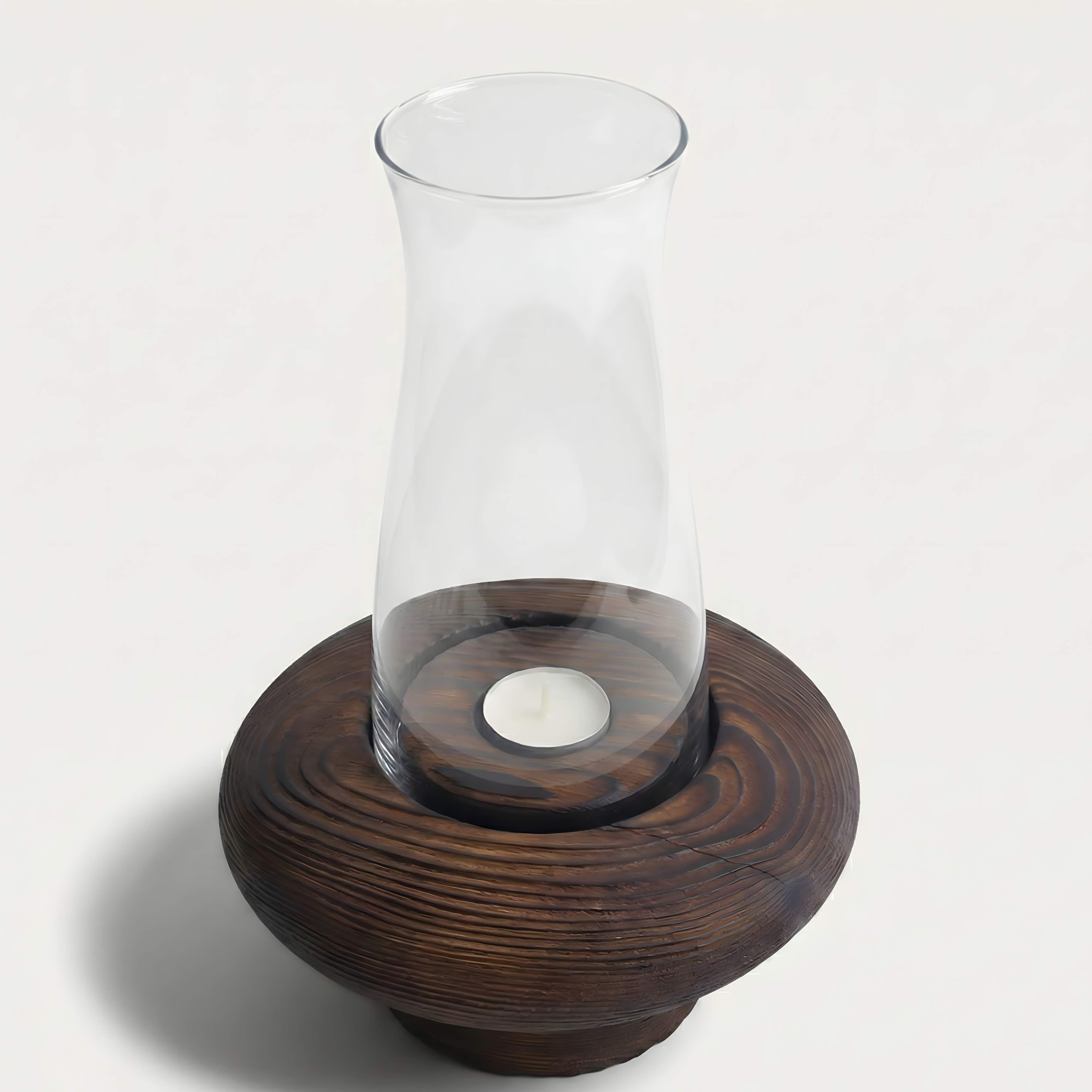 Ceviz Rengi Tealight Dış Mekan Mumluk