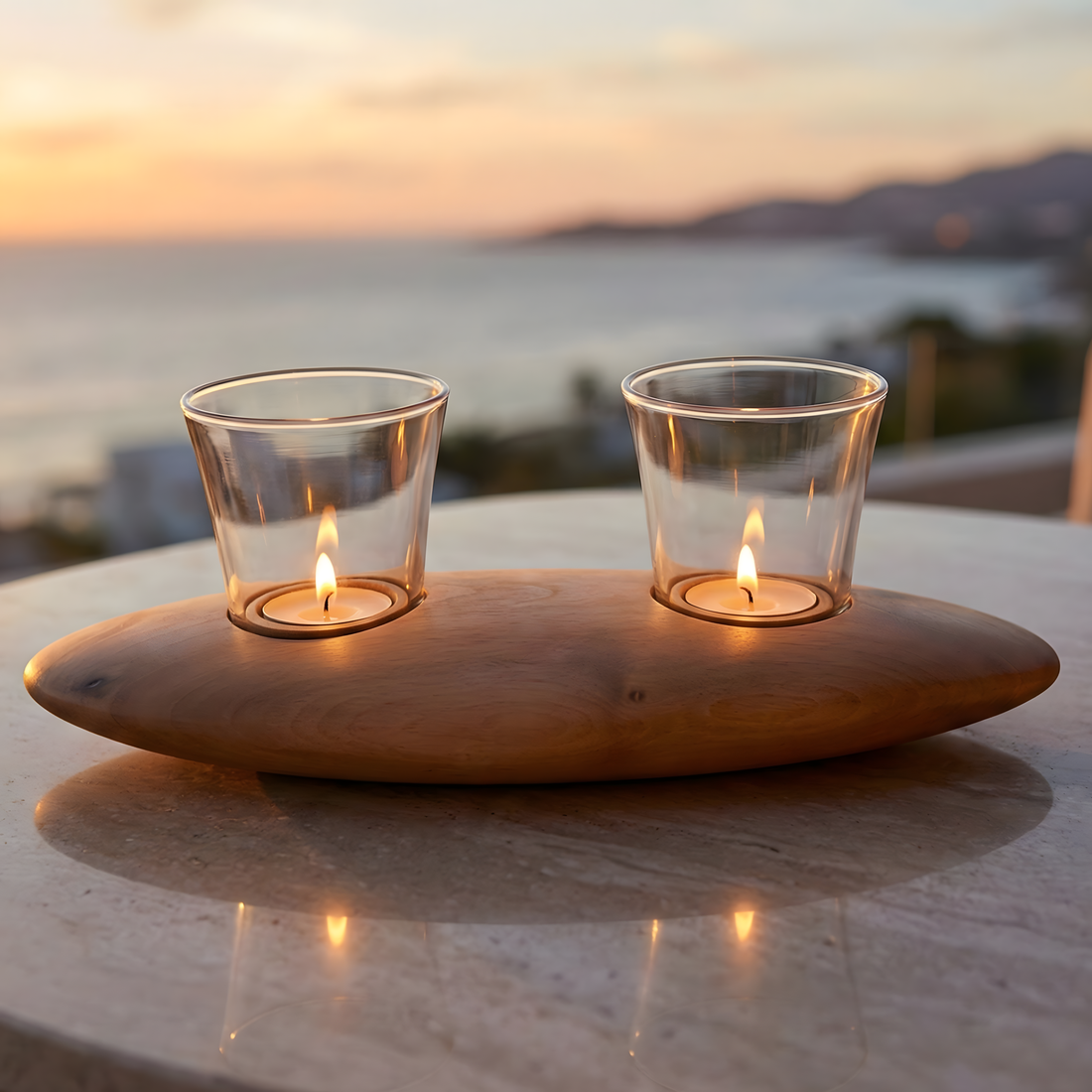 Ceviz Ağacı Tealight Dış Mekan Mumluk