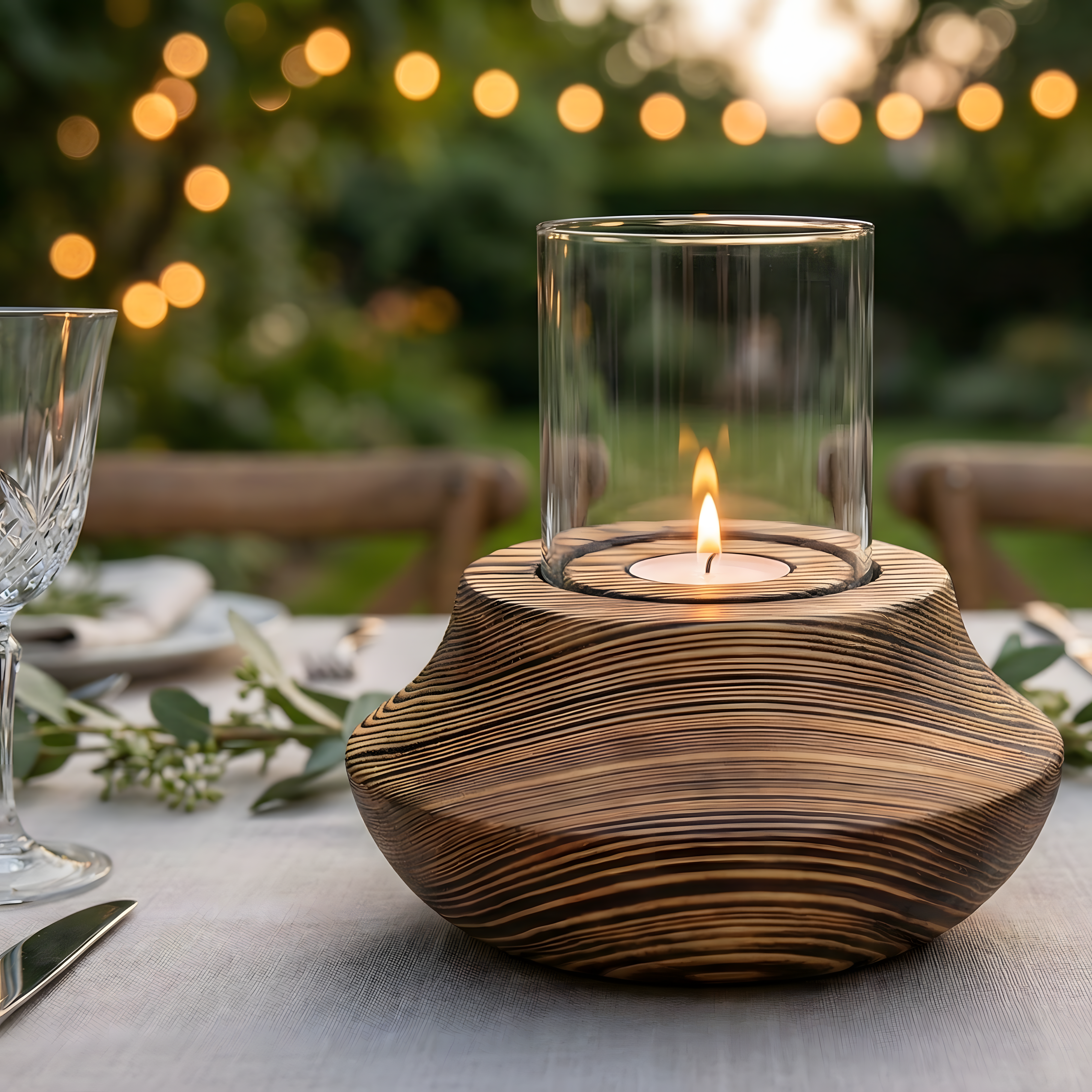 Doğal Renk Tealıght Dış Mekan Mumluk