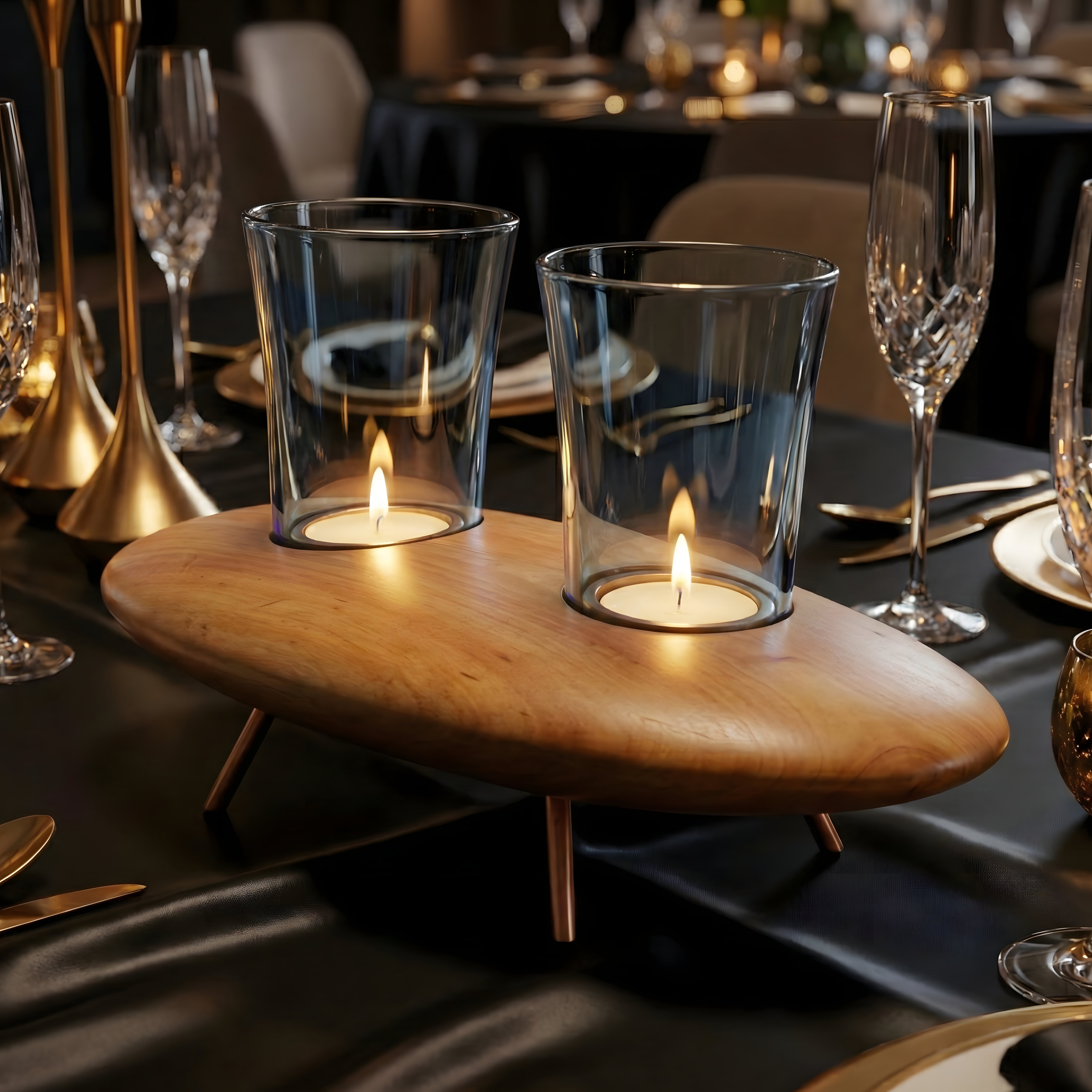 Ceviz Ağacı Badem Tealight Dış Mekan Mumluk