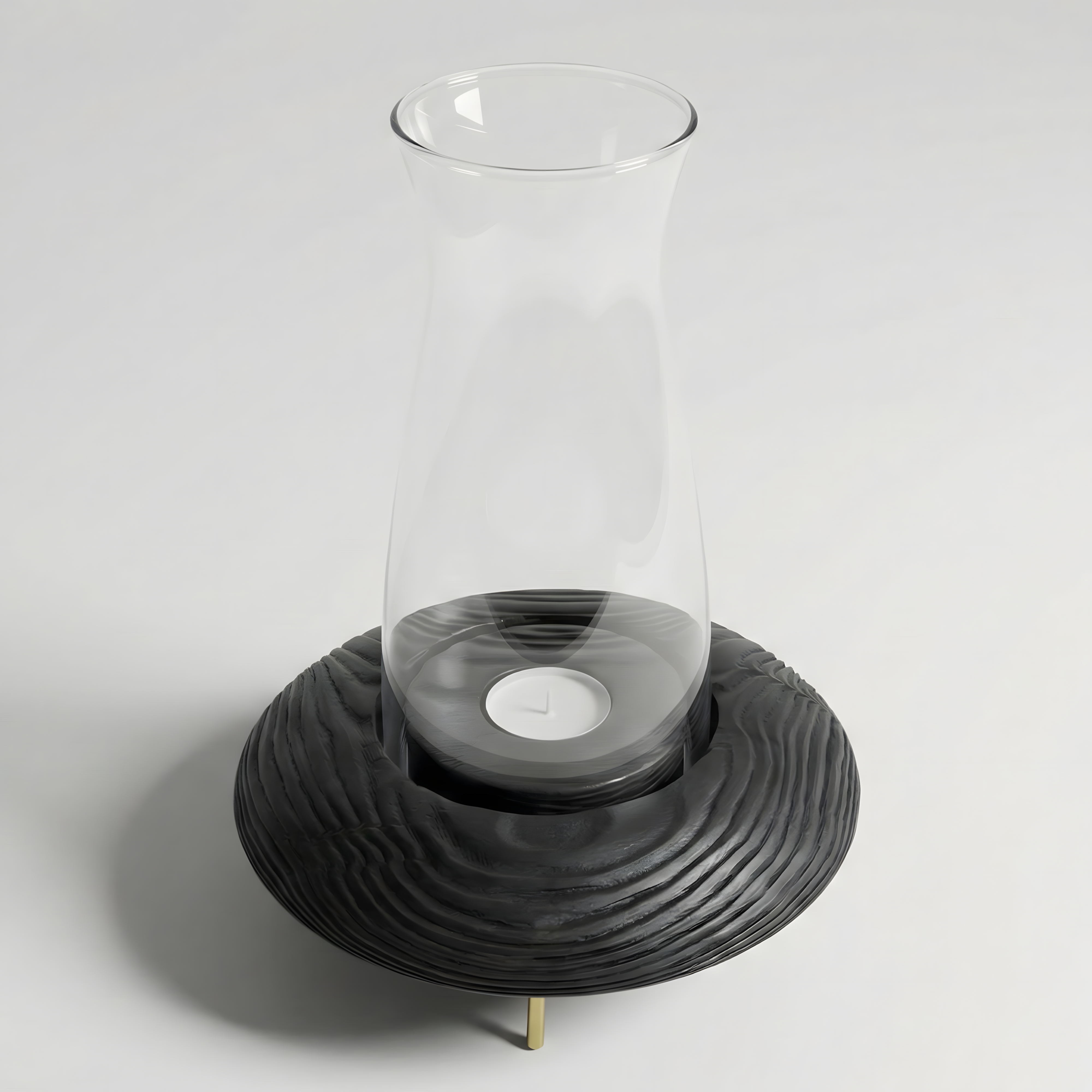 Fanuslu Tealight Siyah Mumluk